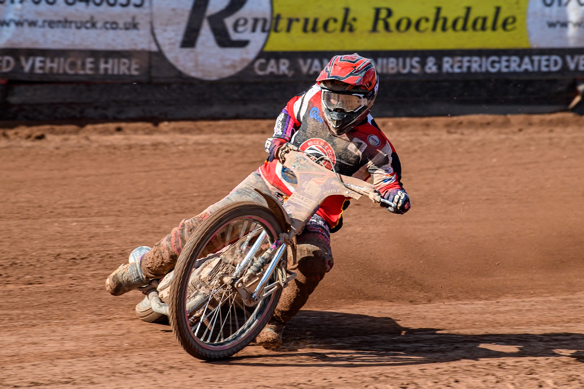 Belle Vue Colts' Ben Trigger  in action for Belle Vue Cool Running Colts during the WSRA National Development League match between Belle Vue Colts and Leicester Lion Cubs at the National Speedway Stadium, Manchester on Friday 29th March 2024. (Photo: Ian Charles | MI News)