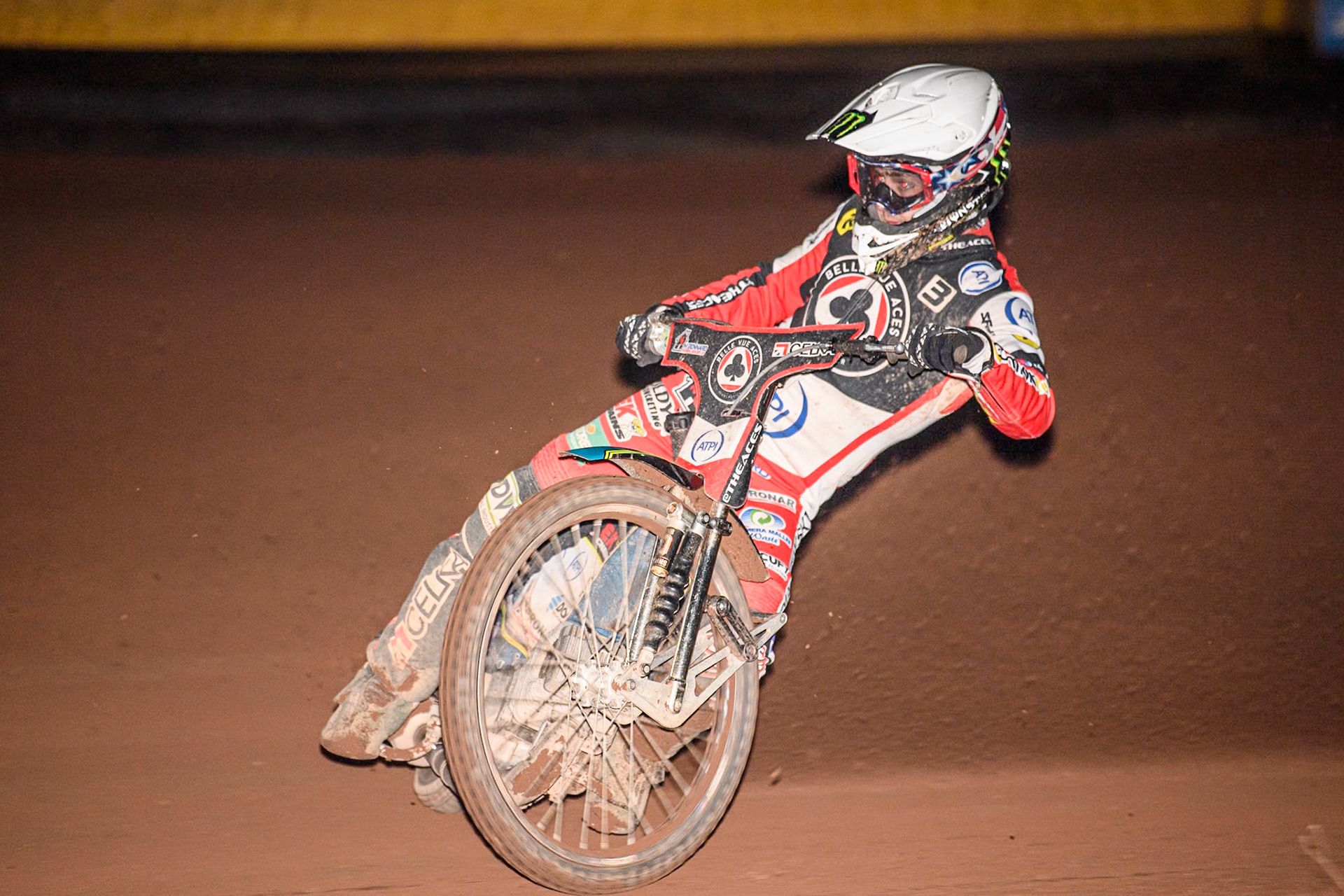 Belle Vue Aces' Jaimon Lidsey in action during the Rowe Motor Oil Premiership Grand Final 2nd Leg between Leicester Lions and Belle Vue Aces at the Pidcock Motorcycles Arena, Leicester on Thursday 26th September 2024. (Photo: Ian Charles | MI News)