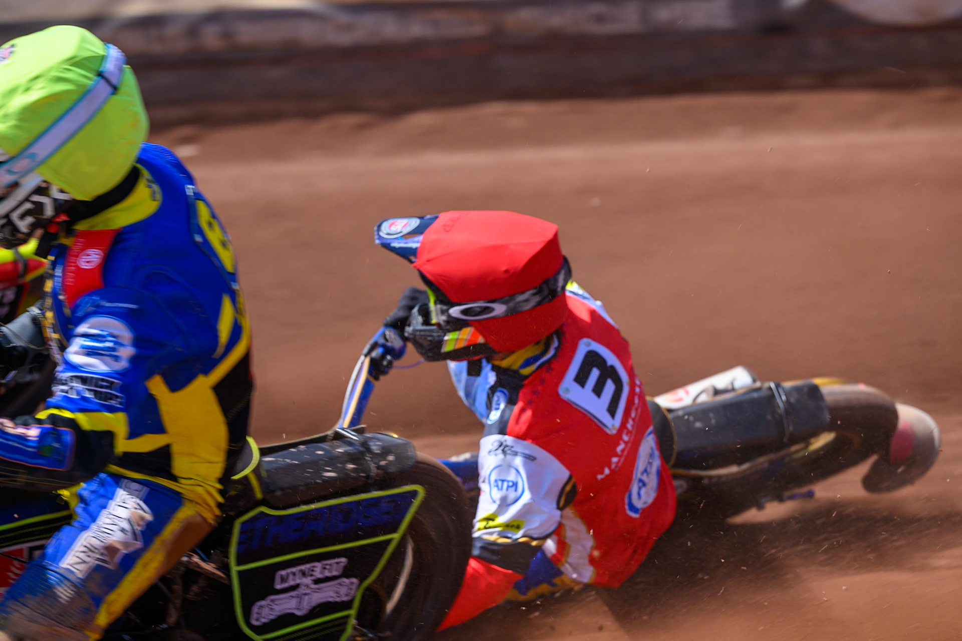 Justin Sedgman, Guest Rider for Belle Vue Aces  falls during the Rowe Motor Oil Premiership match between Belle Vue Aces and Sheffield Tigers at the National Speedway Stadium, Manchester on Monday 25th May 2026. (Photo: Ian Charles | MI News)