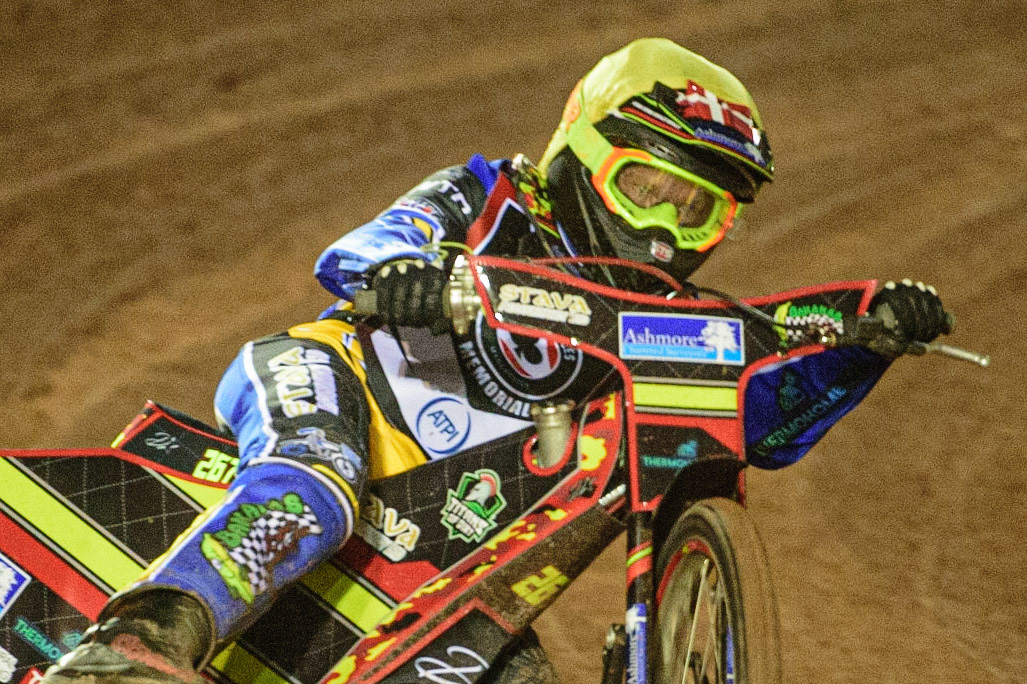 MANCHESTER, UK. MAR 21ST. Michael Palm-Toft in action  during the ATPI Peter Craven Memorial Trophy at the National Speedway Stadium, Manchester on Monday 21st March 2022. (Credit: Ian Charles | MI News)