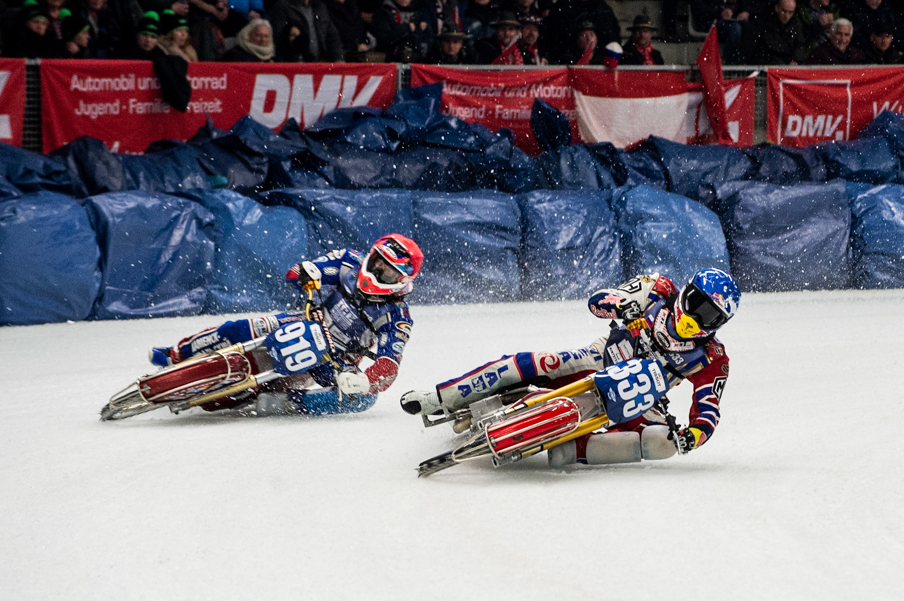 Photo: Ian Charles

Danil Ivanov (333) leads Dmitri Khomitsevich (919) 

FIM Ice Speedway Gladiators World Championship, Event 4.1, Max-Aicher-Arena, Inzell, Germany, Saturday 16 March 2019