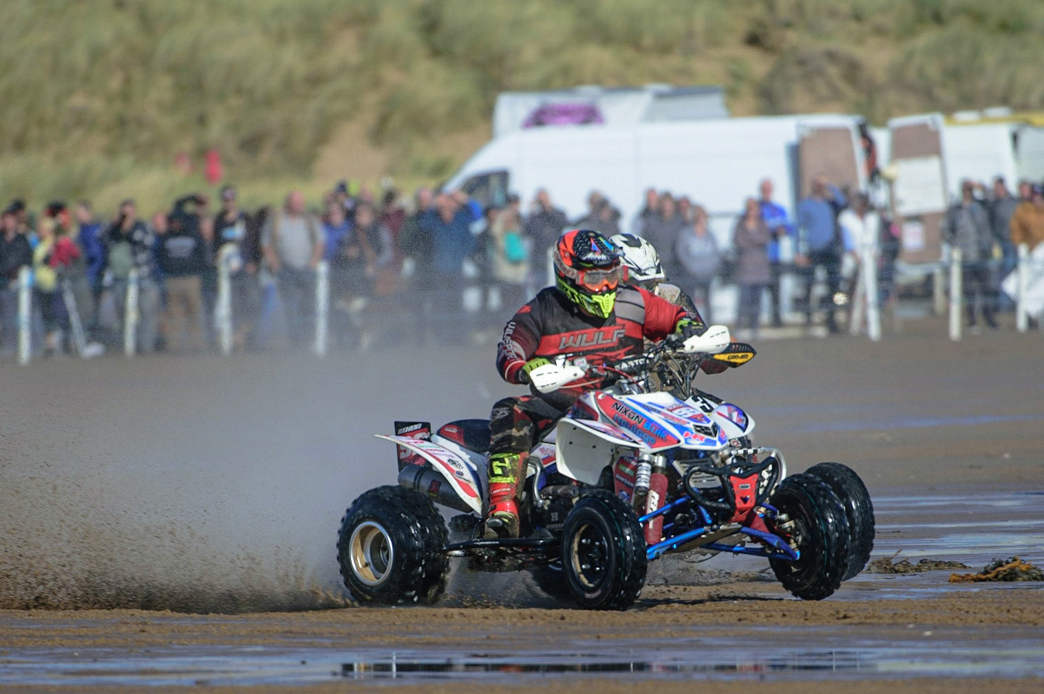 Davey Nixon (99) during the Fylde ACU British Sand Racing Masters Championship on  Sunday 2nd October 2022. (Credit: Ian Charles | MI News)