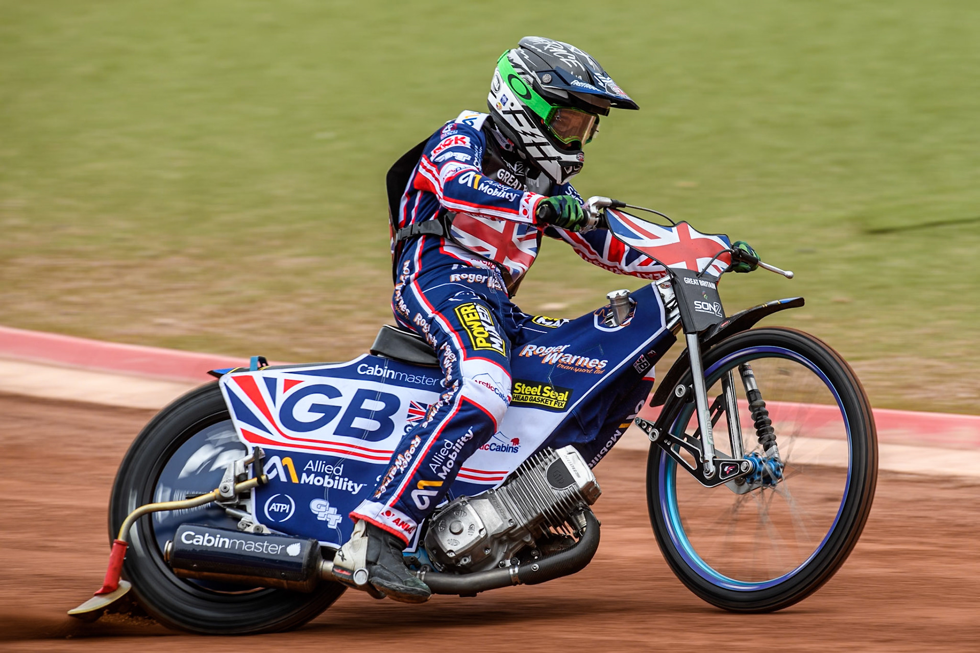 Leon Flint of Great Britain practices during the Monster Energy FIM Speedway of Nations 2 (Under 21) Final at the National Speedway Stadium, Manchester on Friday 12th July 2024. (Photo: Ian Charles | MI News)