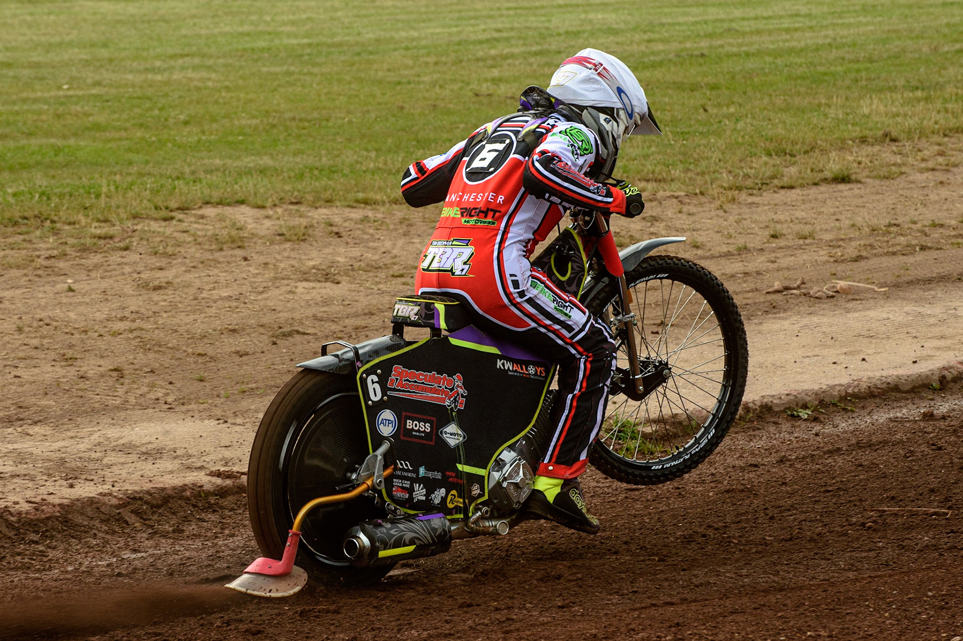SHEFFIELD, UK. JULY 1ST     Tom Brennan  does a practice start during the SGB Premiership match between Sheffield Tigers and Belle Vue Aces at Owlerton Stadium, Sheffield on Thursday 1st July 2021. (Credit: Ian Charles | MI News)