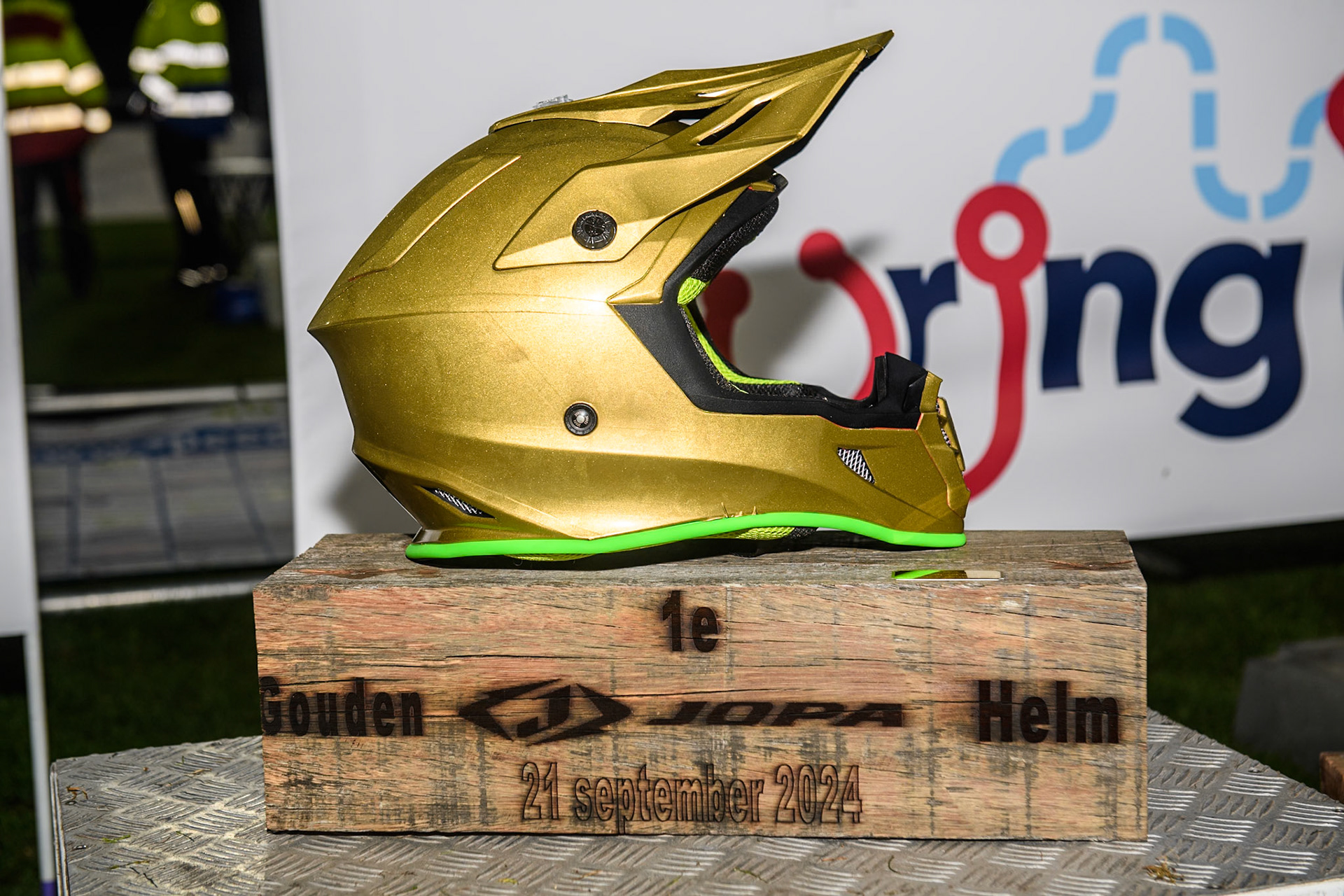 The Golden Helmet 1st prize during the Golden JOPA Helmet at Sportpark Veenoord, Veenoord, Netherlands on Saturday 21st September 2024. (Photo: Ian Charles | MI News)