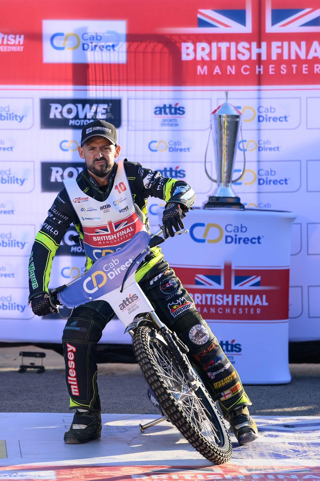 Danny King (10) during the Cab Direct British Speedway Championship Final at the National Speedway Stadium, Manchester on Saturday 15th August 2026. (Photo: Ian Charles | MI News)