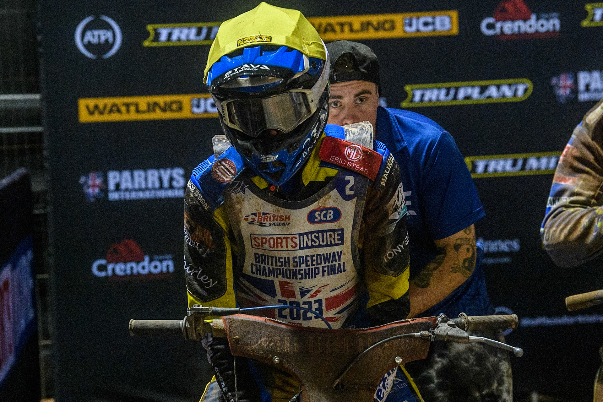 Adam Ellis gets ready for the Semi Final during the Sports Insure British Speedway Final at the National Speedway Stadium, Manchester on Monday 14th August 2023. (Photo: Ian Charles | MI News)