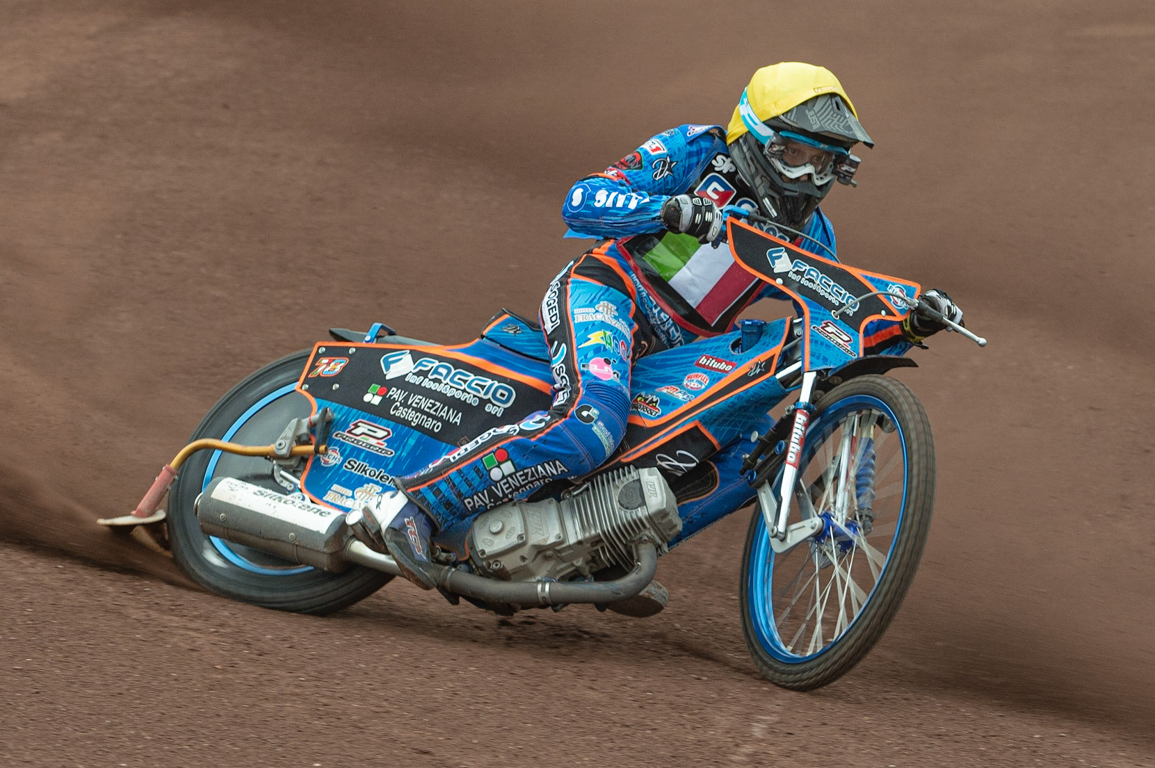 Photo by Ian Charles:

Nico Covatti (Italy) in action 

FIM Speedway Grand Prix World Championship - Qualifying Round 1, Peugeot Ashfield Stadium, Glasgow, 8 June 2019