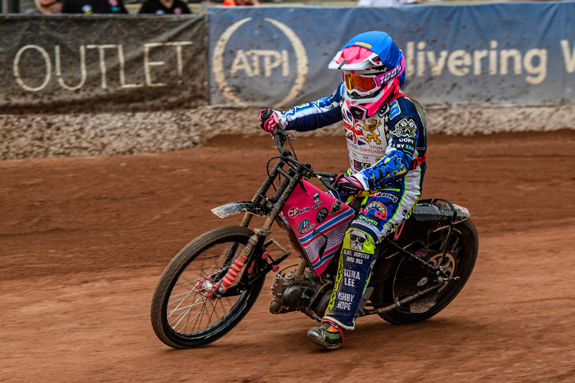 Chloe Davis (125cc) in action during the British Youth 500cc Championships at the National Speedway Stadium, Manchester on Friday 2nd August 2024. (Photo: Ian Charles | MI News)