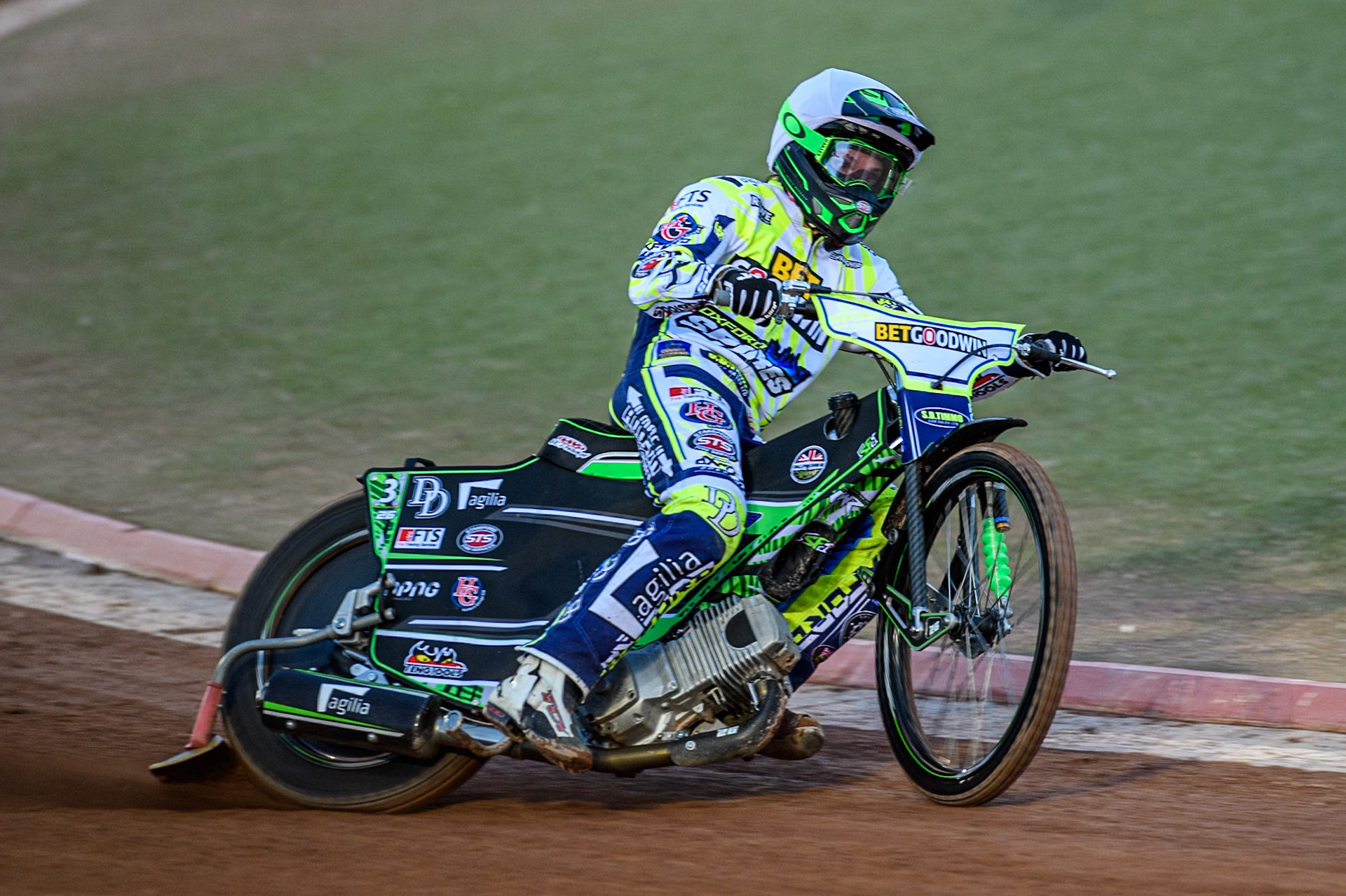 Oxford Spires' Charles Wright in action during the Rowe Motor Oil Premiership match between Belle Vue Aces and Oxford Spires at the National Speedway Stadium, Manchester on Monday 14th April 2025. (Photo: Ian Charles | MI News)