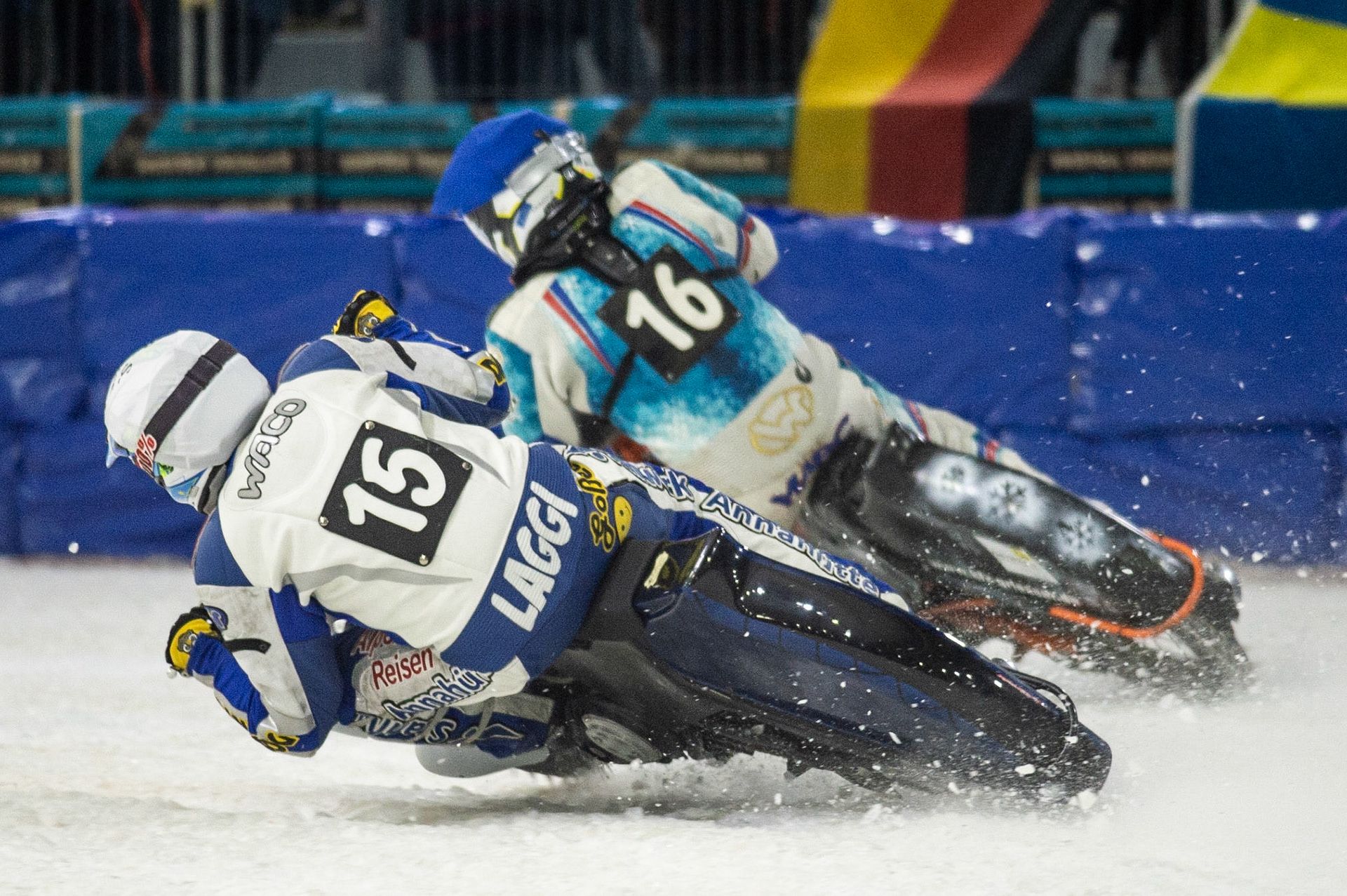 Photo: Ian Charles

Philip Lageder (White) inside Marc Geyer (Blue)

Roelof Thijs Bokaal, Ice Rink Thialf, Heerenveen, Netherlands Friday  29  March  2019