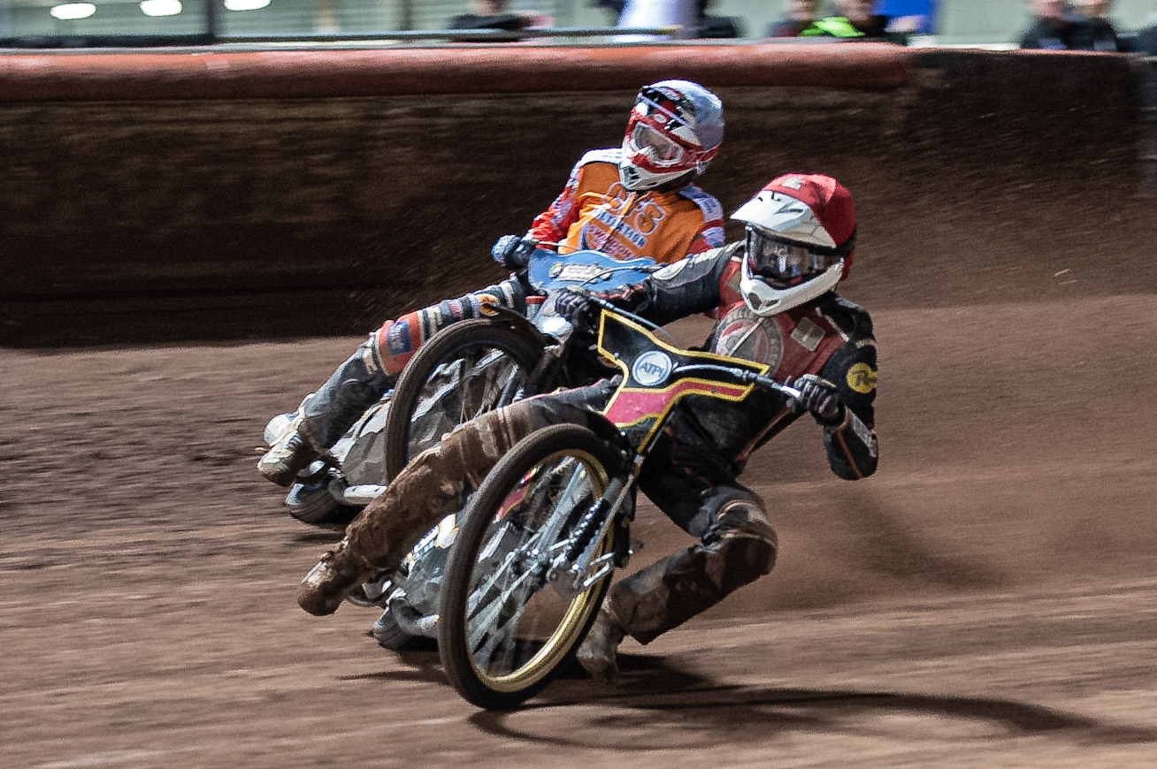 Photo by Ian Charles:

Belle Vue Aces  Max Fricke  (Red) passes Tobiasz Musielak (White)

Belle Vue Aces v Swindon Robins, Supporters Cup Final 1st Leg, National Speedway Stadium, Manchester, Thursday, 12, September, 2019
