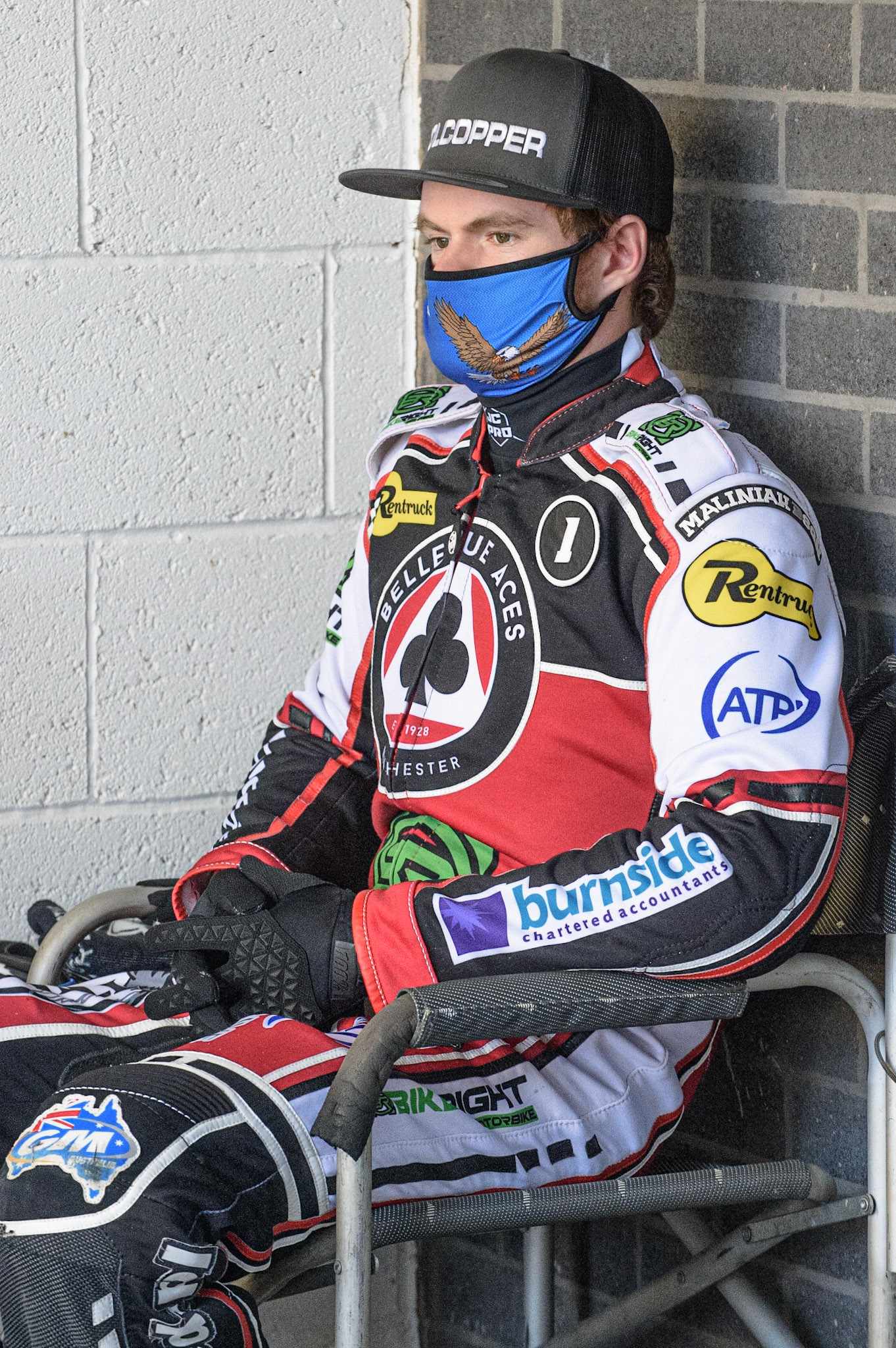 MANCHESTER, UK. MAY 31ST  Belle Vue BikeRight Aces  rider Brady Kurtz  during the SGB Premiership match between Belle Vue Aces and Peterborough at the National Speedway Stadium, Manchester on Monday 31st May 2021. (Credit: Ian Charles | MI News)