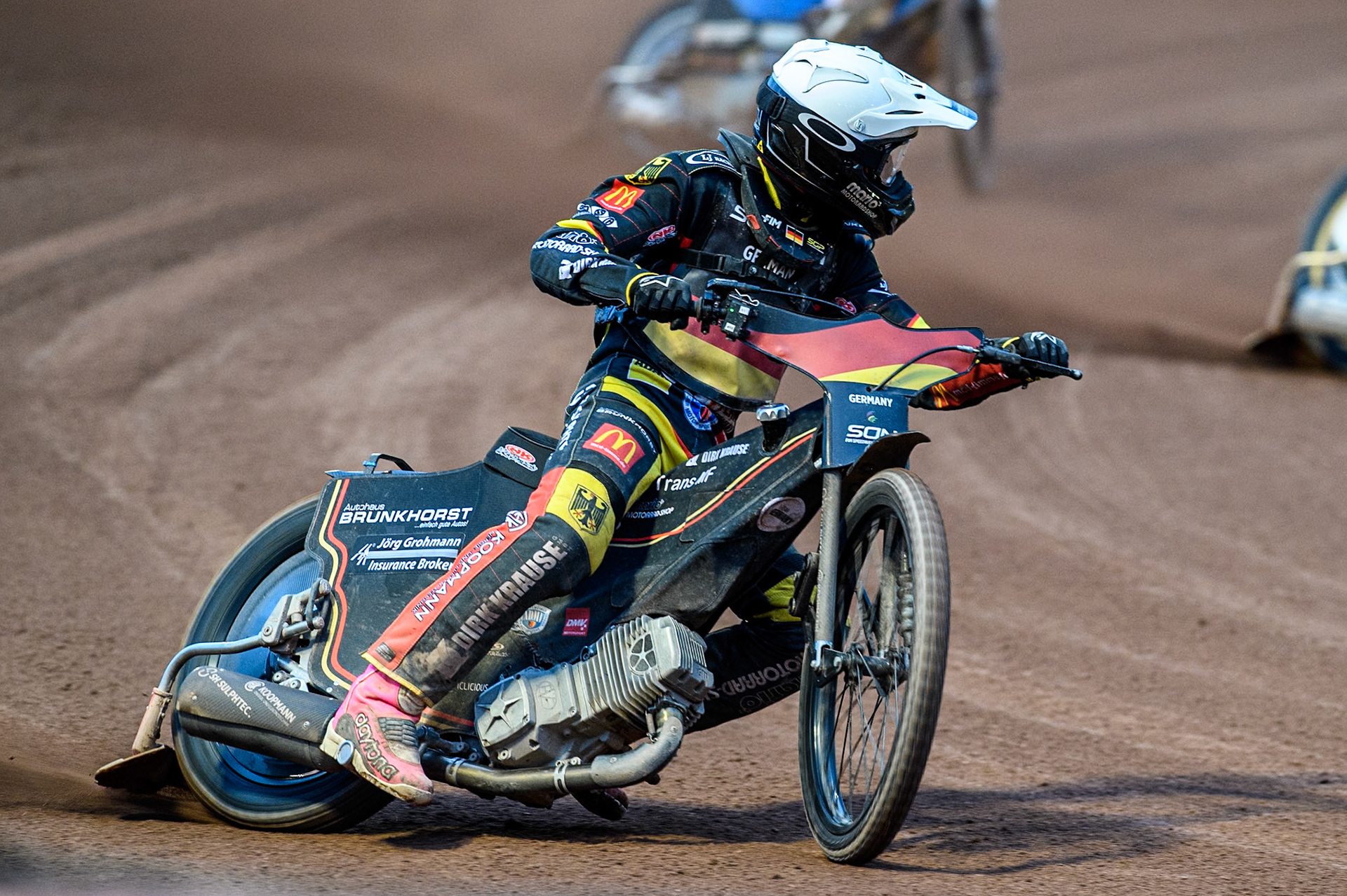 Kai Huckenbeck of Germany in action during the Monster Energy FIM Speedway of Nations Semi-Final 1 at the National Speedway Stadium, Manchester on Tuesday 9th July 2024. (Photo: Ian Charles | MI News)