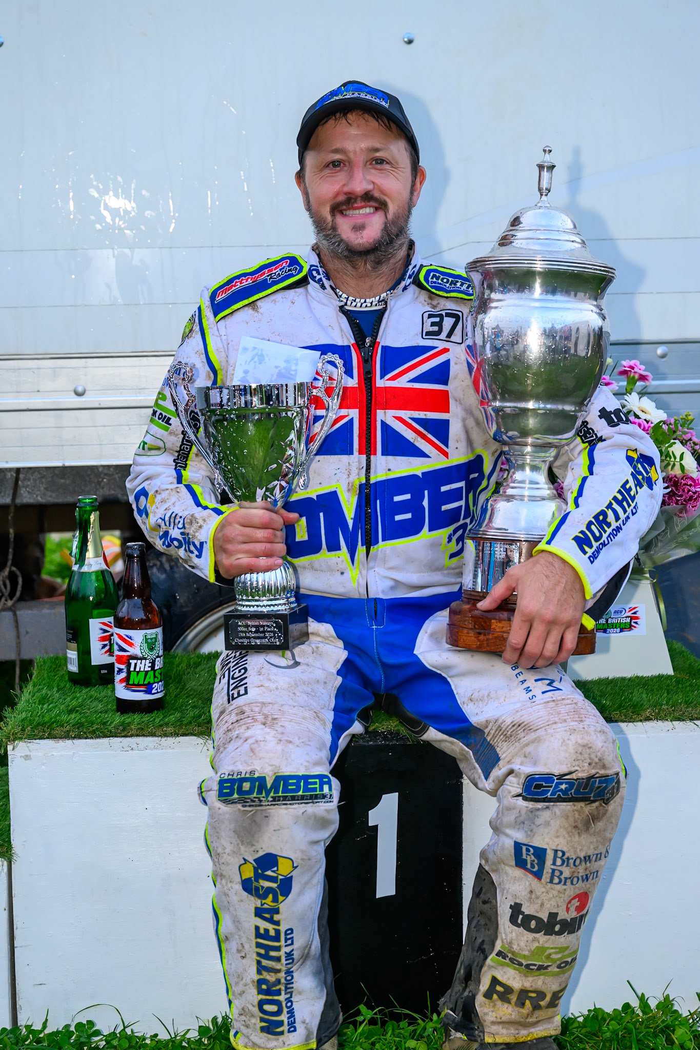 Chris Harris (37)  British Masters Champion during the British Masters Grasstrack Championship at Lower Marsh Farm, Much Hoole, Preston in Lancashire, England on Sunday 13th September 2026. (Photo: Ian Charles | MI News)