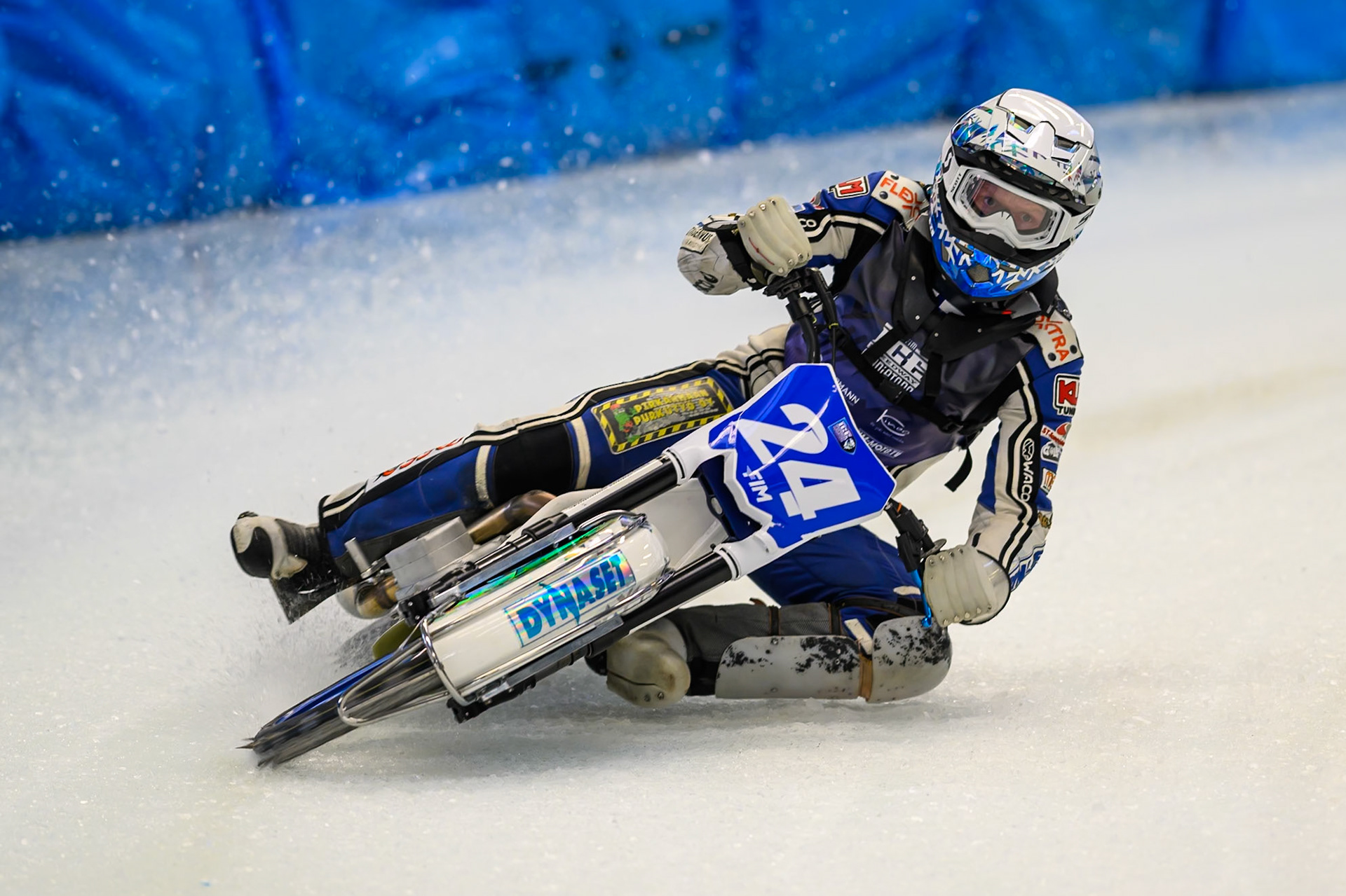 Max Koivula (24) of Finland during Practice for the Ice Speedway Gladiators World Championship Finals at Max-Aicher-Arena, Inzell on Friday 13th March 2026. (Photo: Ian Charles | MI News)