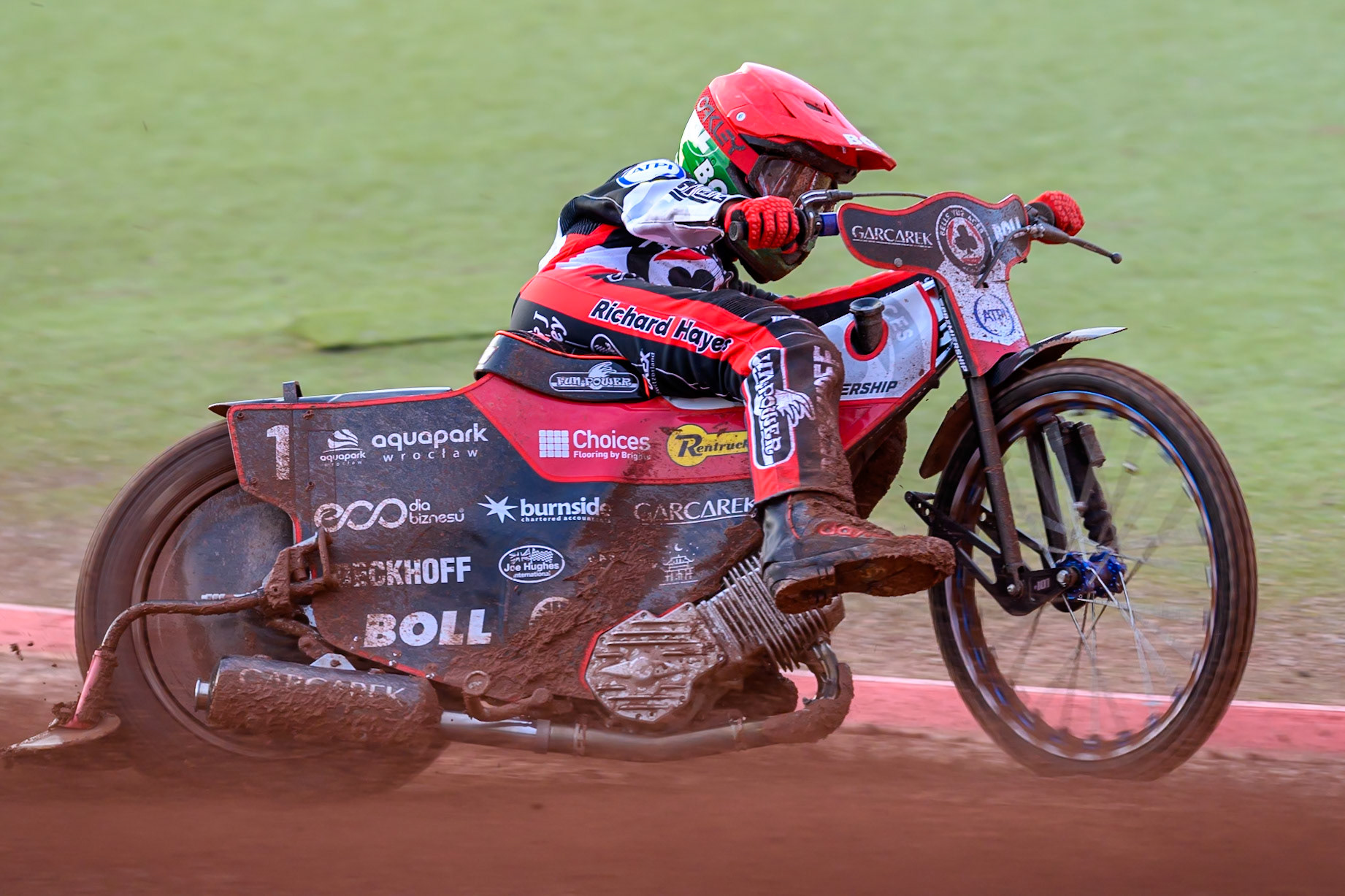 Brady Kurtz of Belle Vue Aces  in action during the Rowe Motor Oil Premiership match between Belle Vue Aces and Ipswich Witches at the National Speedway Stadium, Manchester on Monday 20th April 2026. (Photo: Ian Charles | MI News)