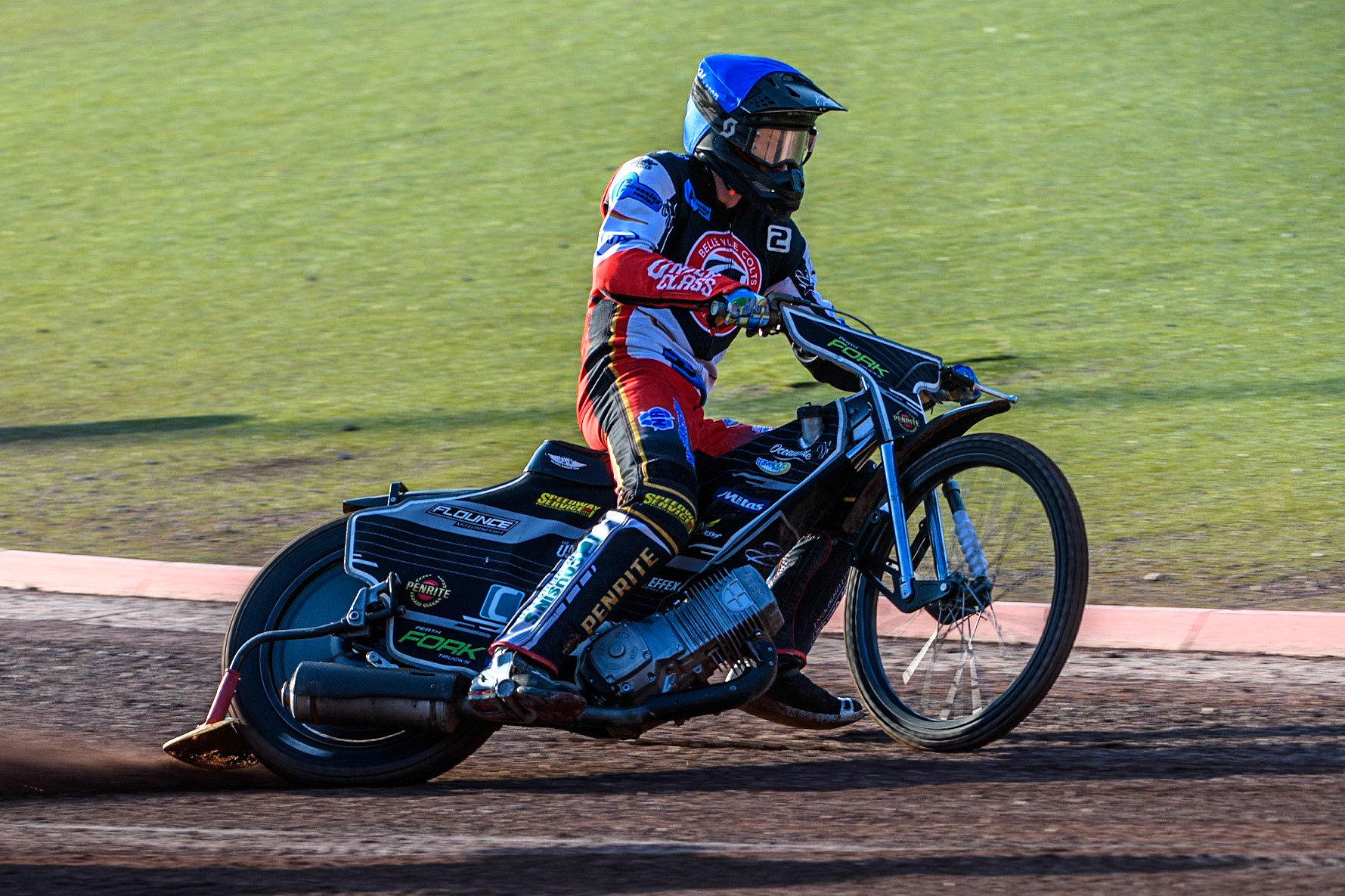 Matt Marson in action Belle Vue Cool Running Colts during the National Development League match between Belle Vue Colts and Kent Royals at the National Speedway Stadium, Manchester on Friday 7th July 2023. (Photo: Ian Charles | MI News)
