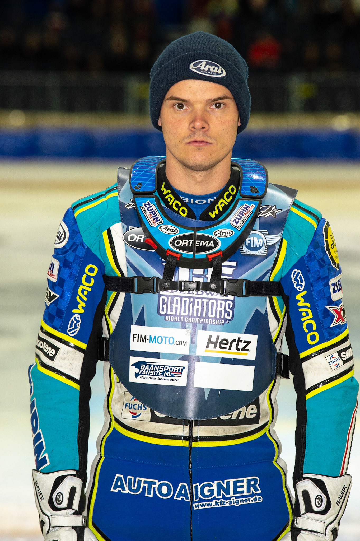 HEERENVEEN, NL. Wildcard  Luca Bauer (16) (Germany) during the FIM Ice Speedway Gladiators World Championship Final 3 at Ice Rink Thialf, Heerenveen on Saturday  2 April 2022. (Credit: Ian Charles | MI News)
