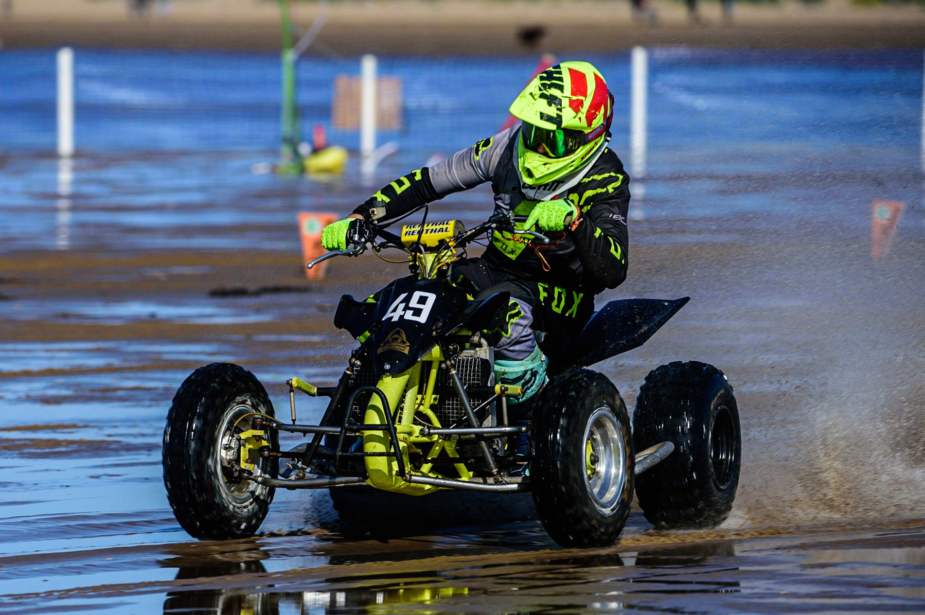 Liam Whetton (49) in action  during the Fylde ACU British Sand Racing Masters Championship on  Sunday 2nd October 2022. (Credit: Ian Charles | MI News)