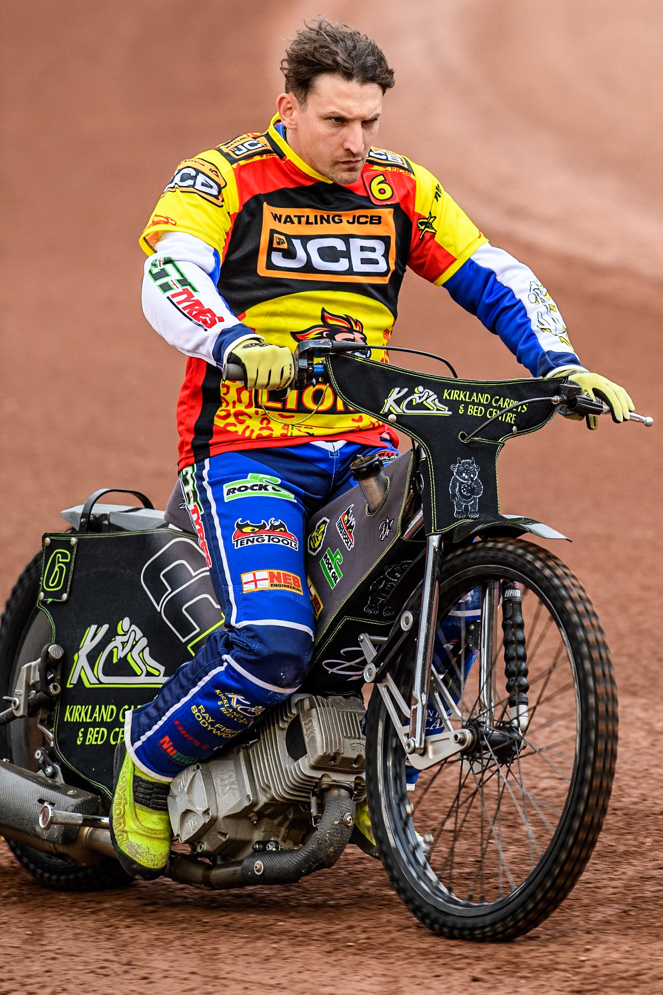 Leicester Lions' Craig Cook on the parade during the Rowe Motor Oil Premiership match between Belle Vue Aces and Leicester Lions at the National Speedway Stadium, Manchester on Monday 24th June 2024. (Photo: Ian Charles | MI News)