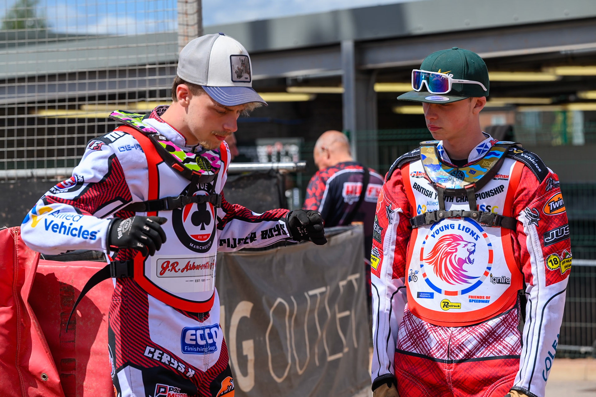 Ace Pijper (Left) and Stene Pijper (159) during the British Youth Speedway Championship &amp; JR Ashworth &amp; Sons Colts Individual at the National Speedway Stadium, Manchester on Sunday 10th May 2026. (Photo: Ian Charles | MI News)