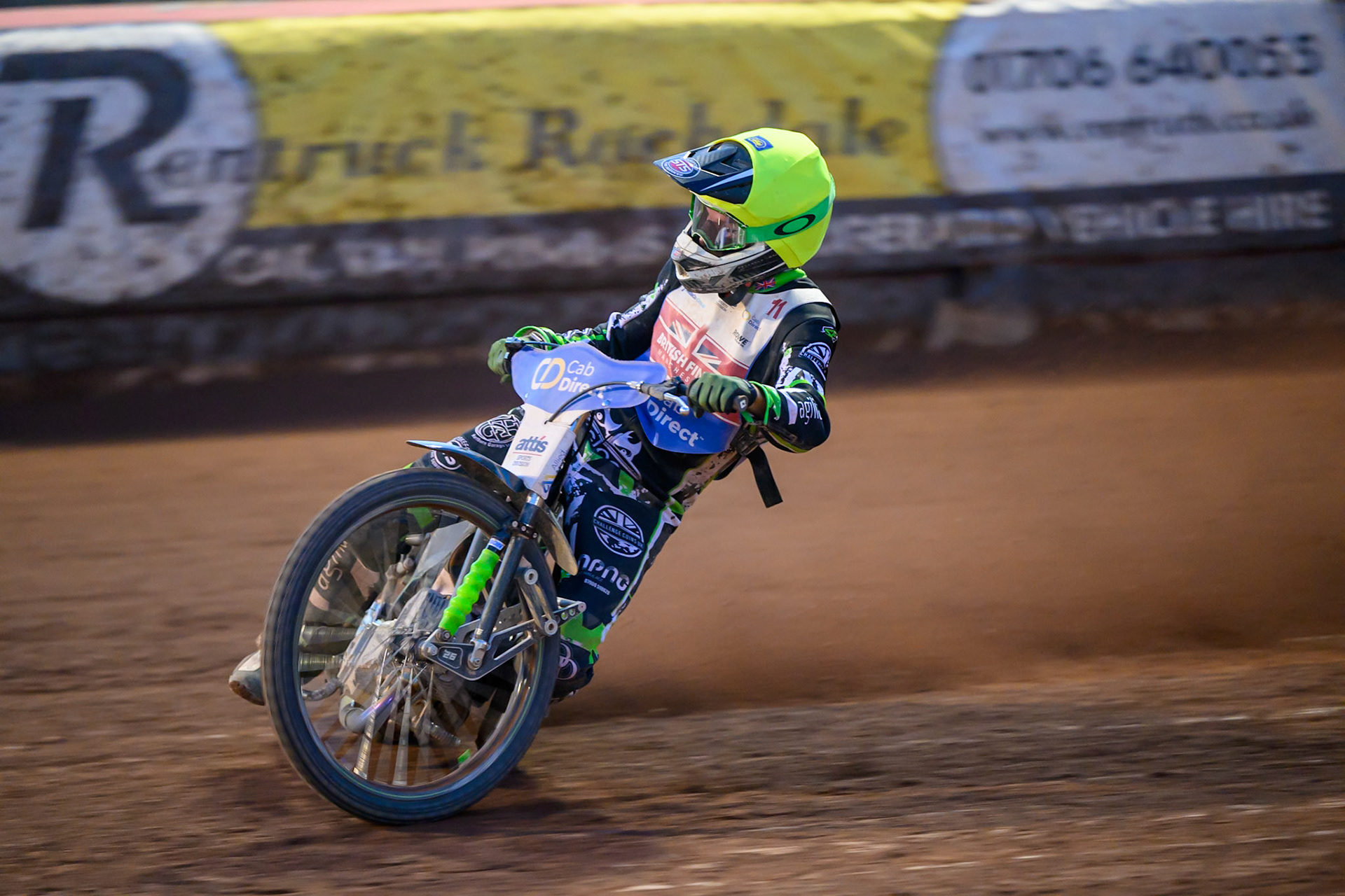 Charles Wright (11) in action during the Cab Direct British Speedway Championship Final at the National Speedway Stadium, Manchester on Saturday 15th August 2026. (Photo: Ian Charles | MI News)