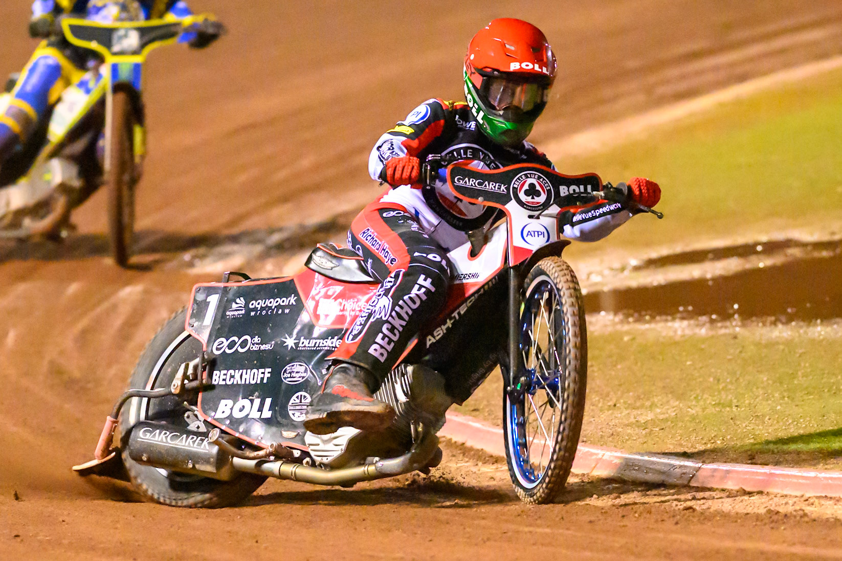 Brady Kurtz of Belle Vue Aces  in action during the Knockout Cup, Northern Section match between Belle Vue Aces and Sheffield Tigers at the National Speedway Stadium, Manchester on Monday 30th March 2026. (Photo: Ian Charles | MI News)