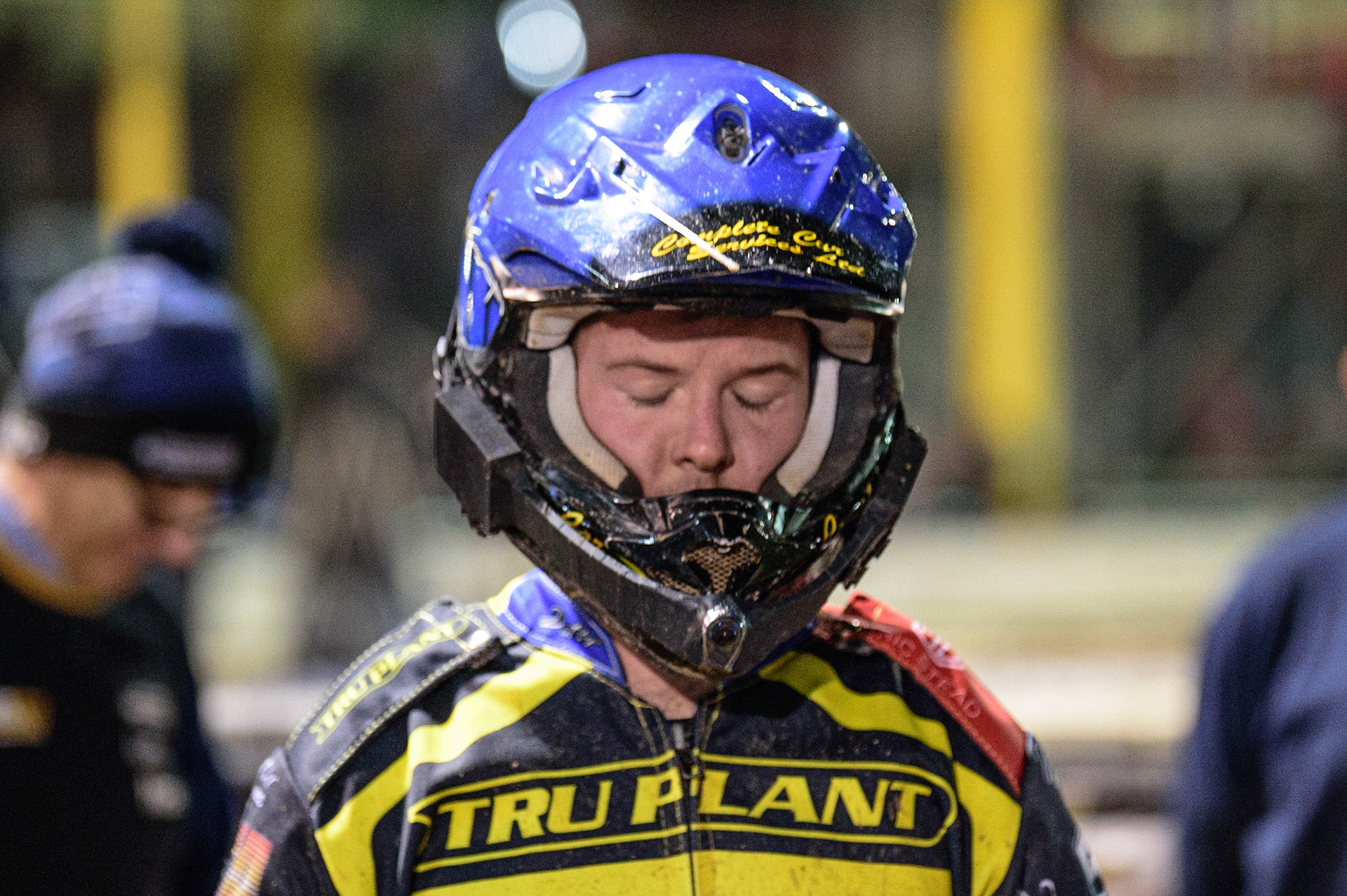 Kyle Howarth gets in the zone before his next heat during the SGB Premiership Grand Final 2nd Leg between Sheffield Tigers and Belle Vue Aces at Owlerton Stadium, Sheffield on Thursday 13th October 2022. (Credit: Ian Charles | MI News)