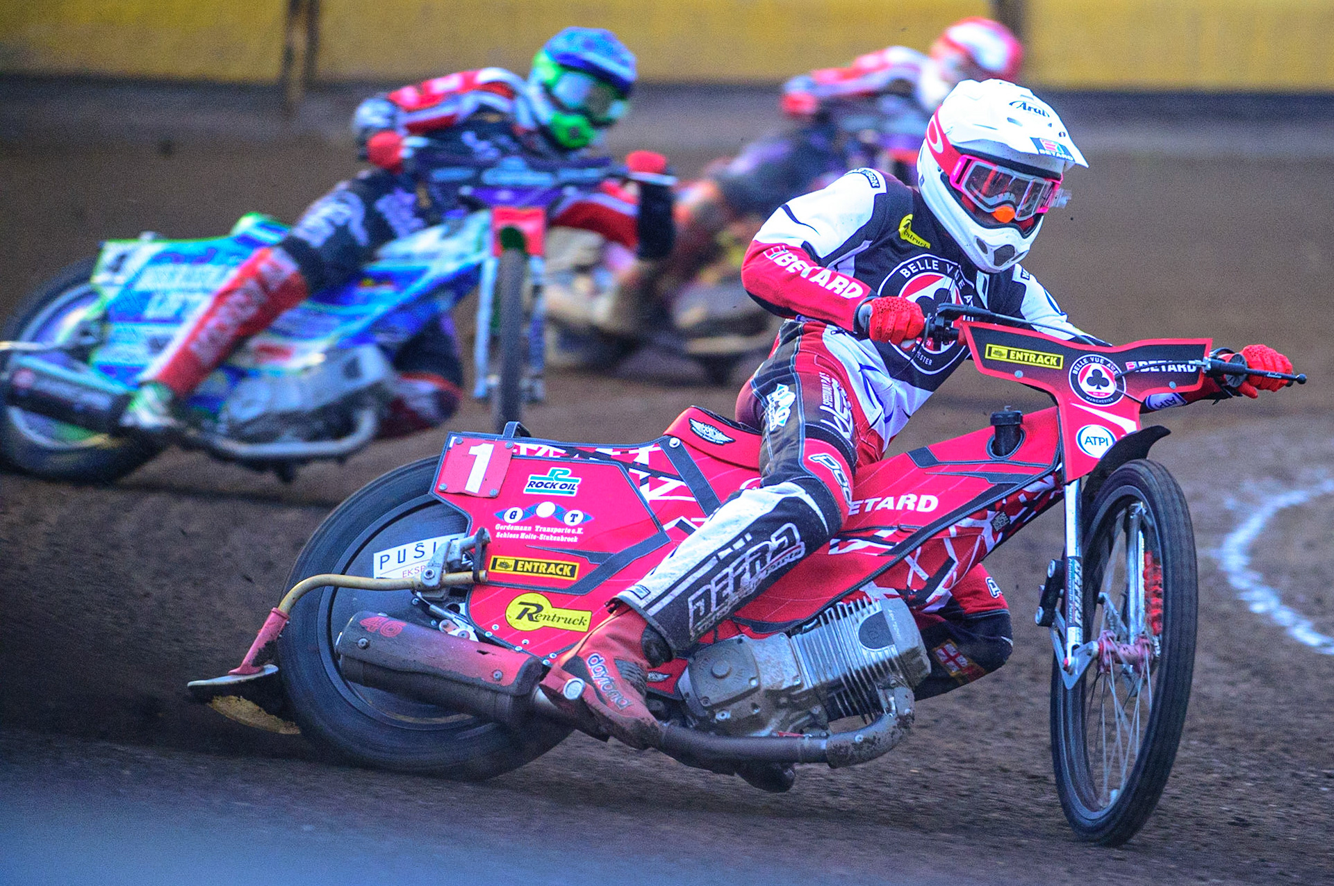 PETERBOROUGH, UK. MAY 9TH Max Fricke  in action for Belle Vue ATPI Aces   during the SGB Premiership match between Peterborough Panthers and Belle Vue Aces at East of England Showground, Peterborough on Monday 9th May 2022. (Credit: Ian Charles | MI News)