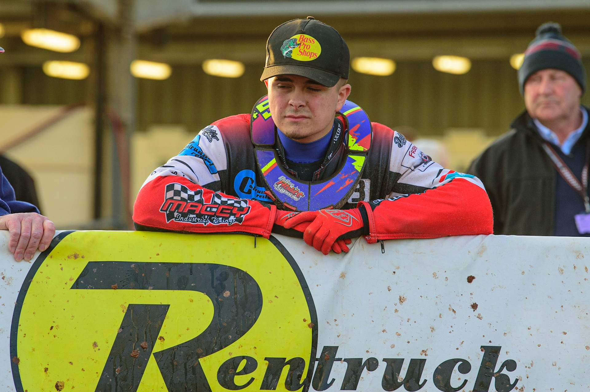 MANCHESTER, UK. MAY 27TH Nathan Ablitt  watches the track prep during the National Development League match between Belle Vue Colts and Armadale Devils at the National Speedway Stadium, Manchester on Friday 27th May 2022. (Credit: Ian Charles | MI News)
