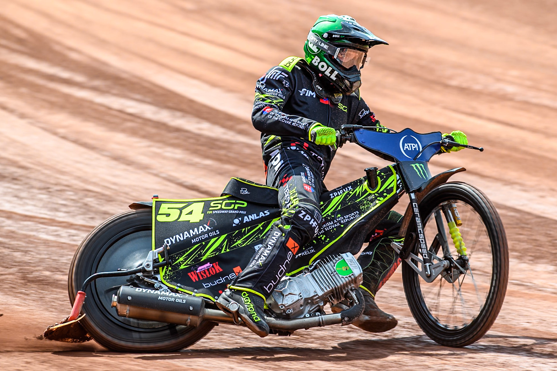 Martin Vaculik (54) of Slovakia in the qualifying session during the ATPI FIM Speedway Grand Prix Round 4 at the National Speedway Stadium, Manchester, on Friday 6th June 2025. (Photo: Ian Charles | MI News)