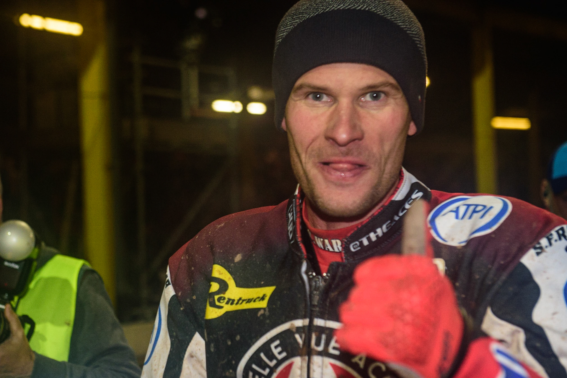 Matej Zagar  celebrates during the SGB Premiership Grand Final 2nd Leg between Sheffield Tigers and Belle Vue Aces at Owlerton Stadium, Sheffield on Thursday 13th October 2022. (Credit: Ian Charles | MI News)