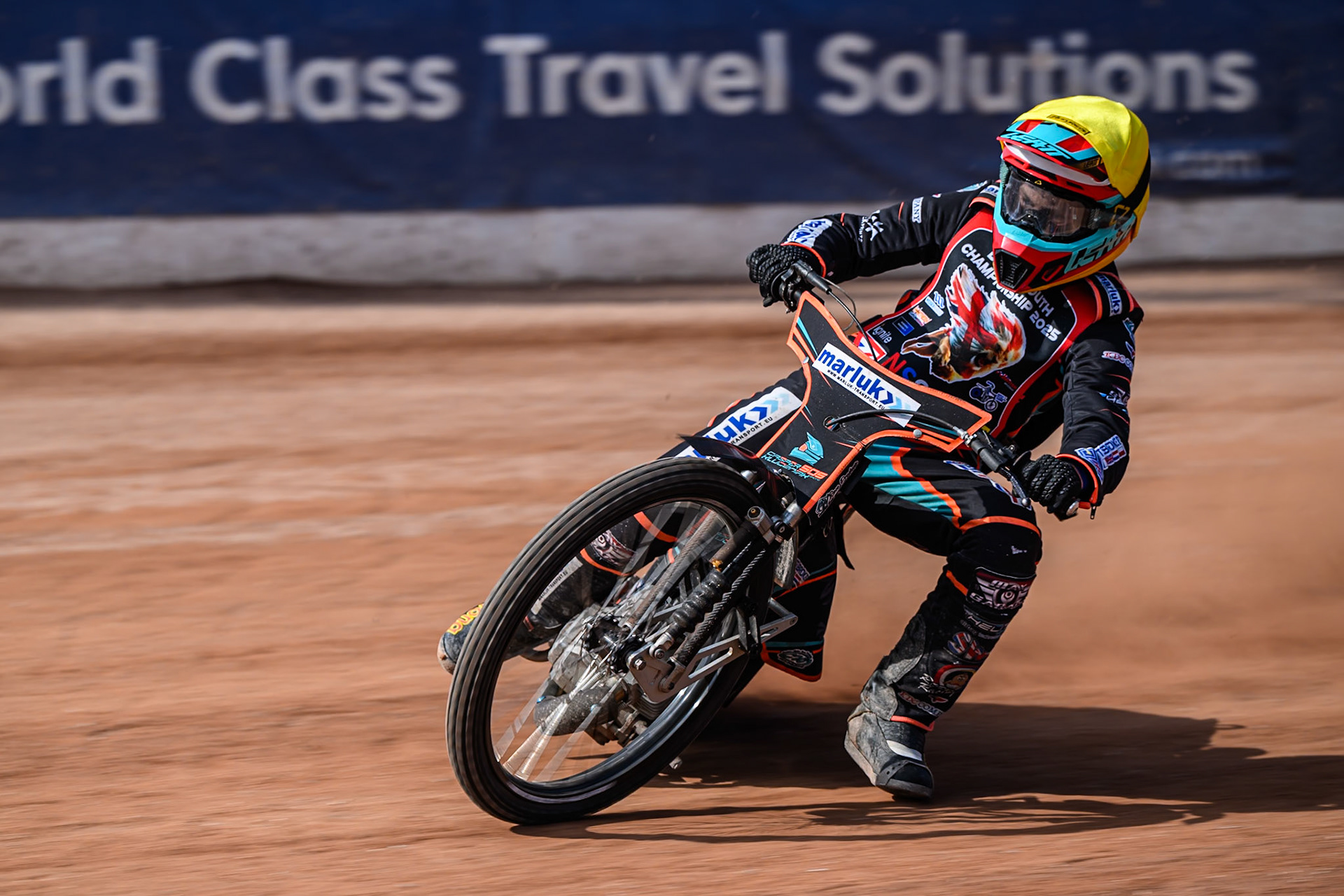 Casper Kluciniak (505) in action during the British Youth Speedway Championship at the National Speedway Stadium, Manchester on Sunday 10th August 2025. (Photo: Ian Charles | MI News)