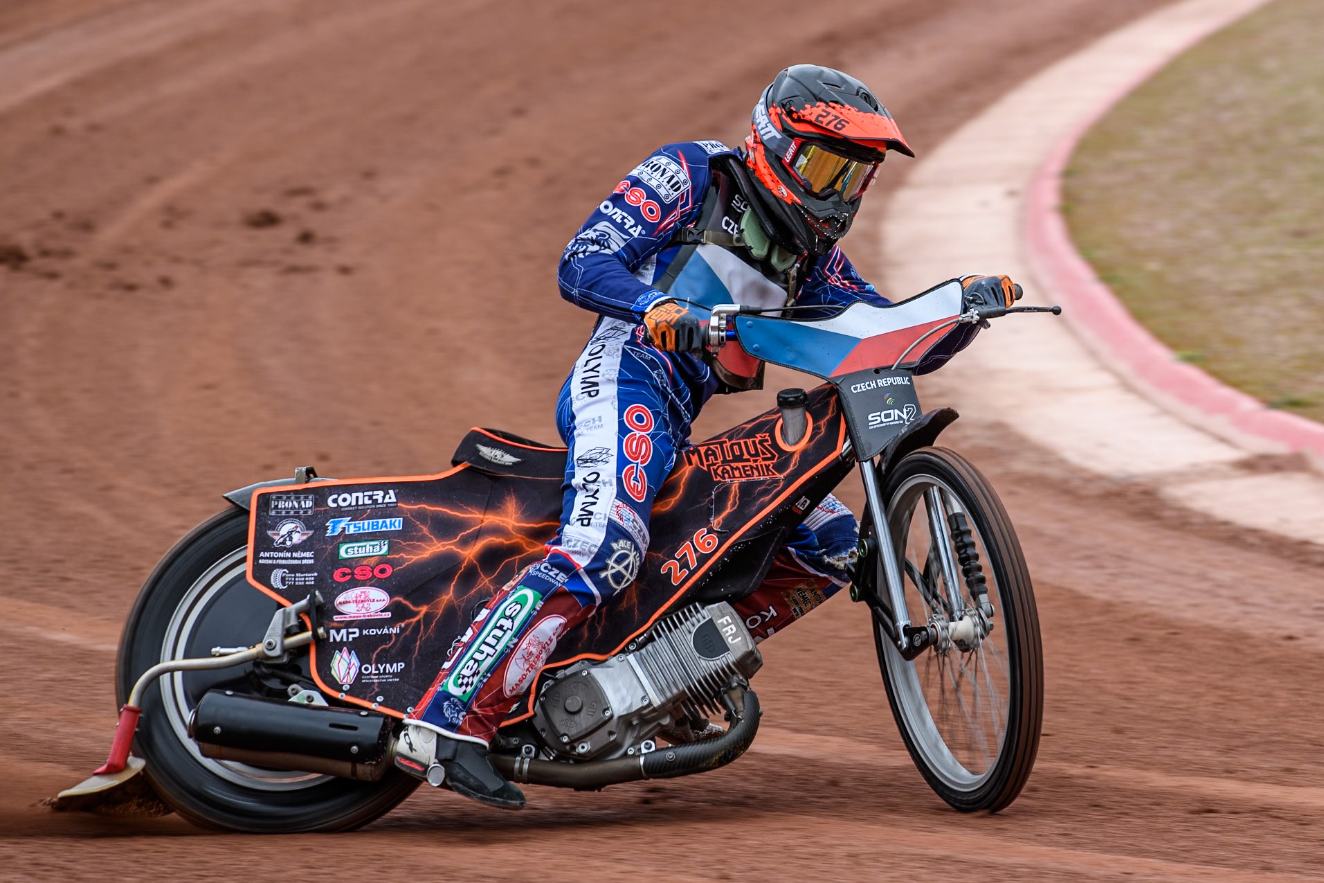 Matous Kamenik of Czech Republic practices during the Monster Energy FIM Speedway of Nations 2 (Under 21) Final at the National Speedway Stadium, Manchester on Friday 12th July 2024. (Photo: Ian Charles | MI News)