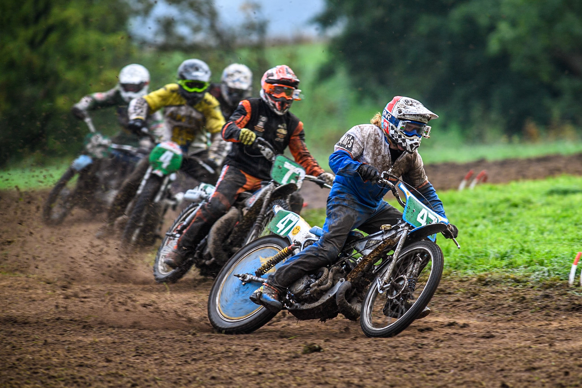 Simon Hammersley (47) leading the 250cc Upright Final during the ACU British Upright Championships at Woodhouse Lance, Gawsworth, Cheshire on Sunday 8th September 2024. (Photo: Ian Charles | MI News)