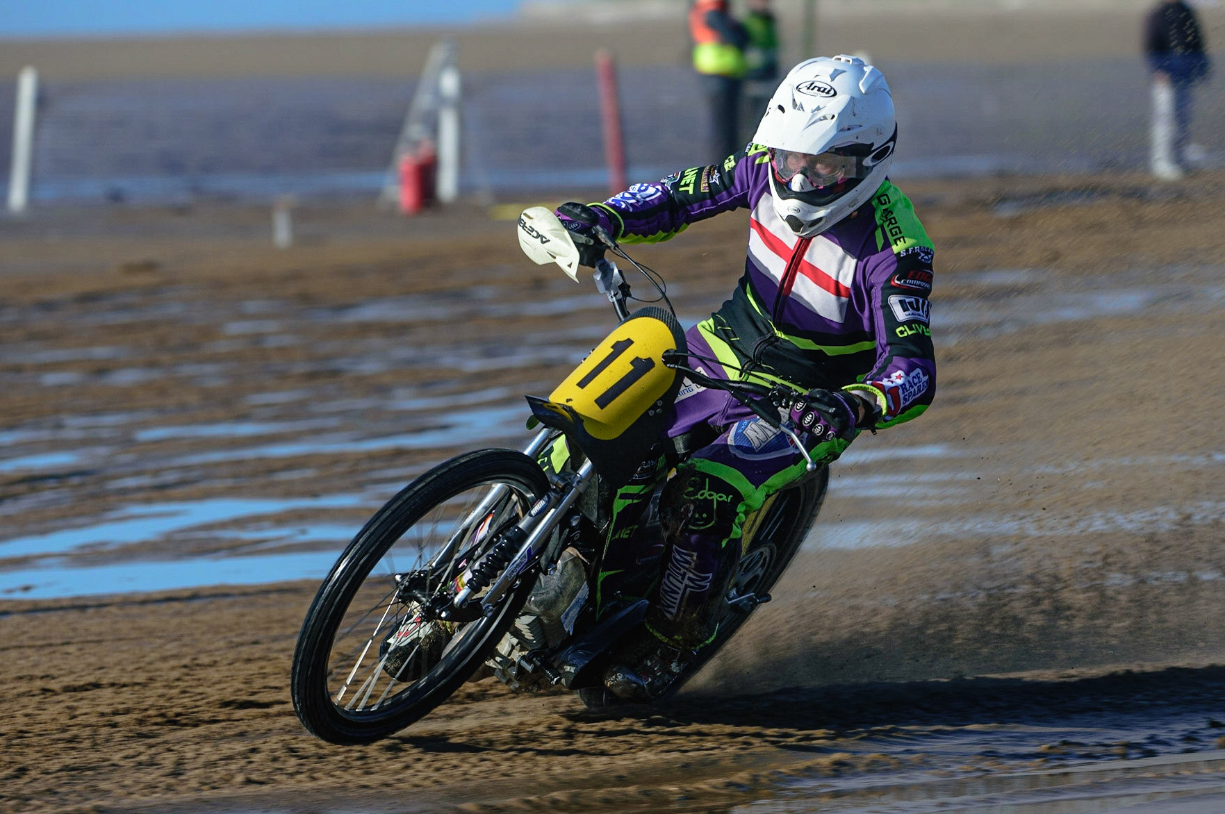 Paul Cooper (11) on his way to victory in the final during the Fylde ACU British Sand Racing Masters Championship on  Sunday 2nd October 2022. (Credit: Ian Charles | MI News)
