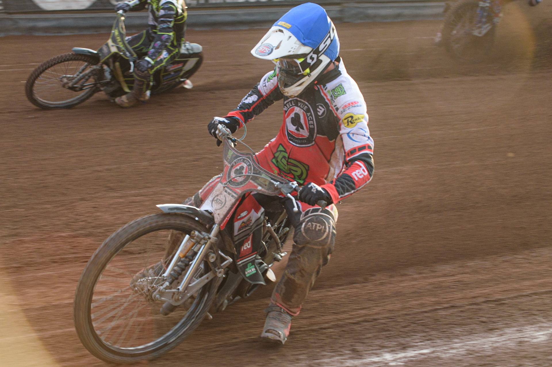 MANCHESTER, UK. JUNE 7TH   Richie Worrall  in action  during the SGB Premiership match between Belle Vue Aces and Ipswich Witches at the National Speedway Stadium, Manchester on Monday 7th June 2021. (Credit: Ian Charles | MI News)
