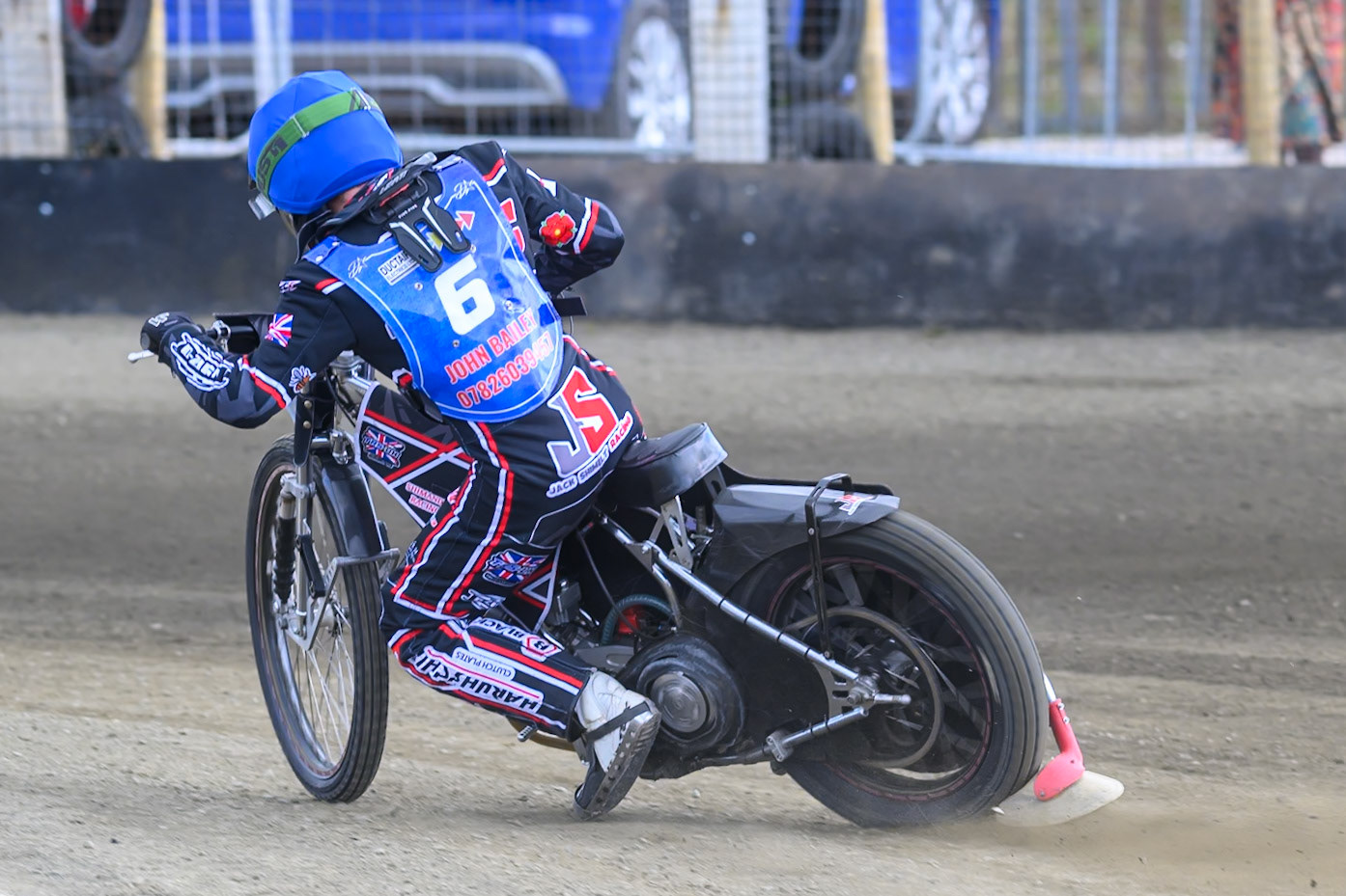 Jack Shimelt of Buxton Bulls   in action during the  Challenge match between Buxton Bulls and NDL Nomads at Hi-Edge Speedway, Buxton on Sunday 19th April 2026. (Photo: Ian Charles | MI News)