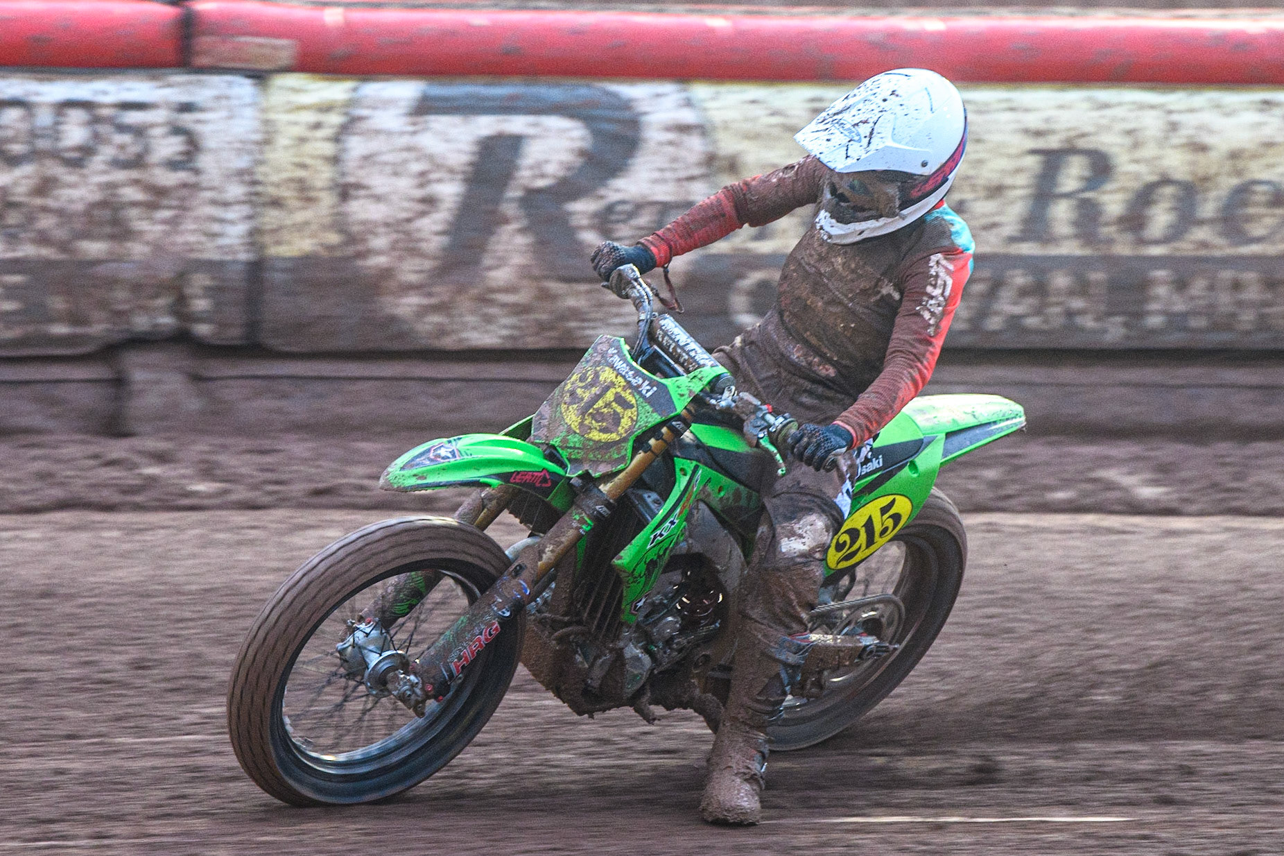 Ferran Sastre Martinez (215) from Spain during the FIM World Flat Track Championship Round 1 at the National Speedway Stadium, Manchester on Saturday 5th August 2023. (Photo: Ian Charles | MI News)