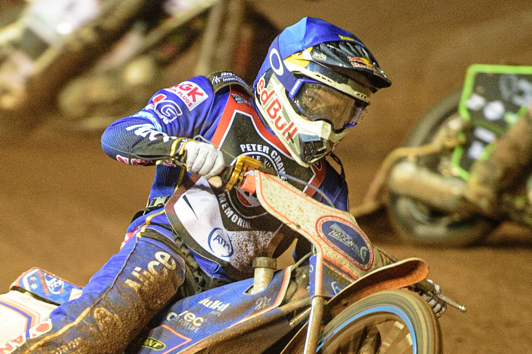 MANCHESTER, UK. MAR 21ST. Robert Lambert in action  during the ATPI Peter Craven Memorial Trophy at the National Speedway Stadium, Manchester on Monday 21st March 2022. (Credit: Ian Charles | MI News)