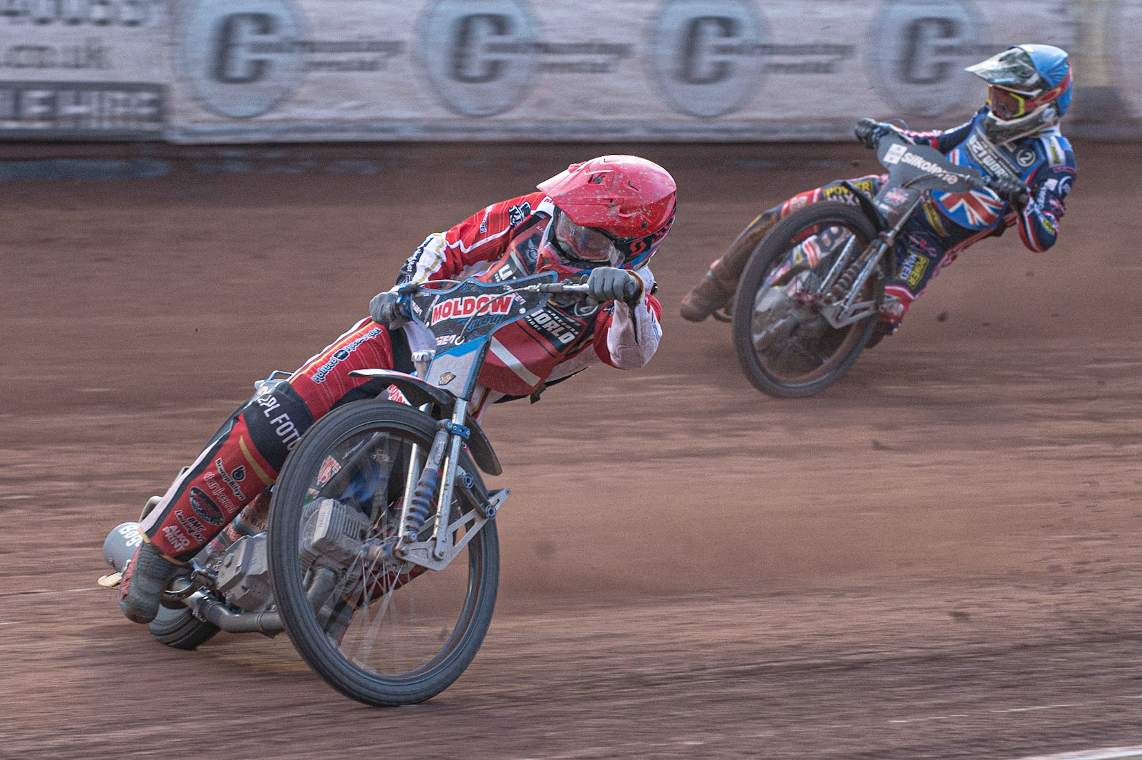 Photo: Ian Charles

Mads Hansen (Red) leads Dan Bewley (Blue)

FIM Team Speedway U-21 World Championship, National Speedway Stadium, Manchester Friday 12 July  2019