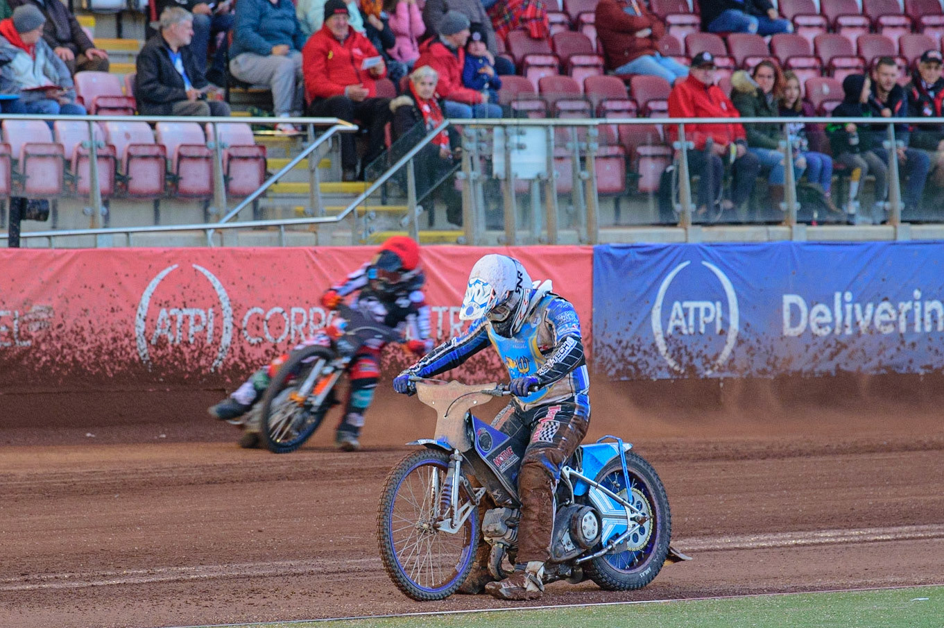 MANCHESTER, UK. MAY 27TH Danny Phillips   after his engine failure in heat 11 during the National Development League match between Belle Vue Colts and Armadale Devils at the National Speedway Stadium, Manchester on Friday 27th May 2022. (Credit: Ian Charles | MI News)