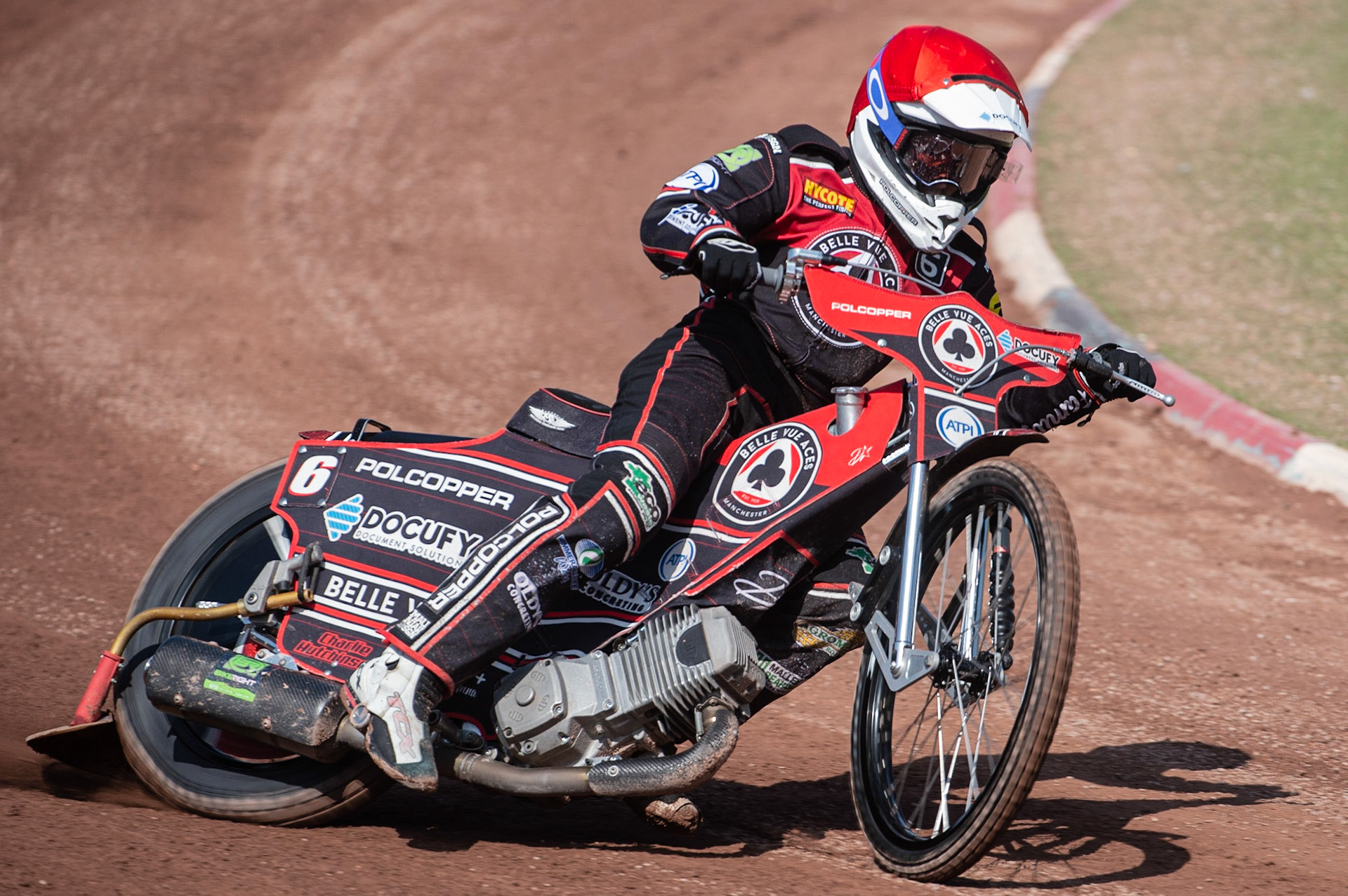 Photo: Ian Charles

Jaimon Lidsey  in action 

Belle Vue Aces v Kings Lynn Stars, British Speedway Premiership, Belle Vue National Speedway Stadium, Manchester, Monday 26  August  2019