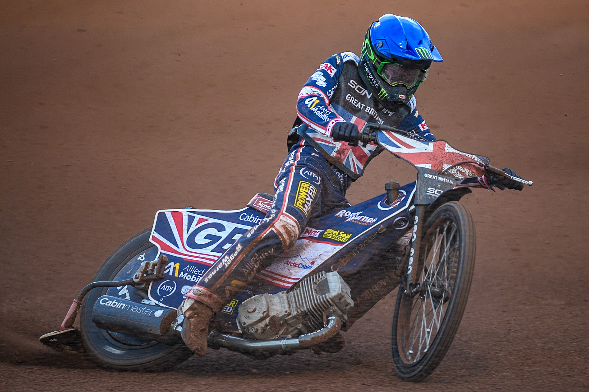 Dan Bewley of Great Britain in action during the Monster Energy FIM Speedway of Nation Final at the National Speedway Stadium, Manchester on Saturday 13th July 2024. (Photo: Ian Charles | MI News)