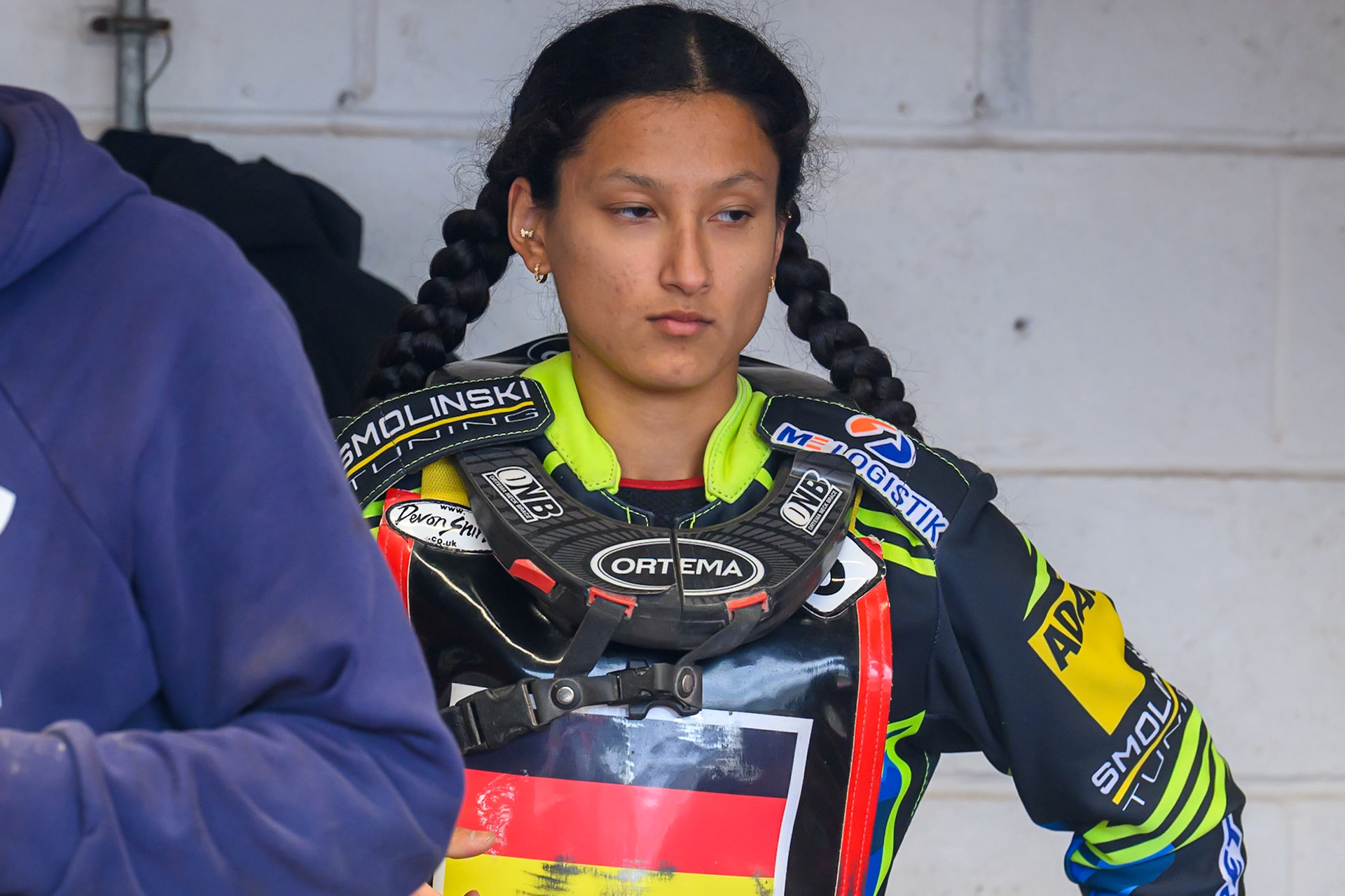 Patricia Erhart of Germany during the FIM SGP2 Qualifying Round at the Peugeot Ashfield Stadium in Glasgow on Saturday 24th May 2025. (Photo: Ian Charles | MI News)