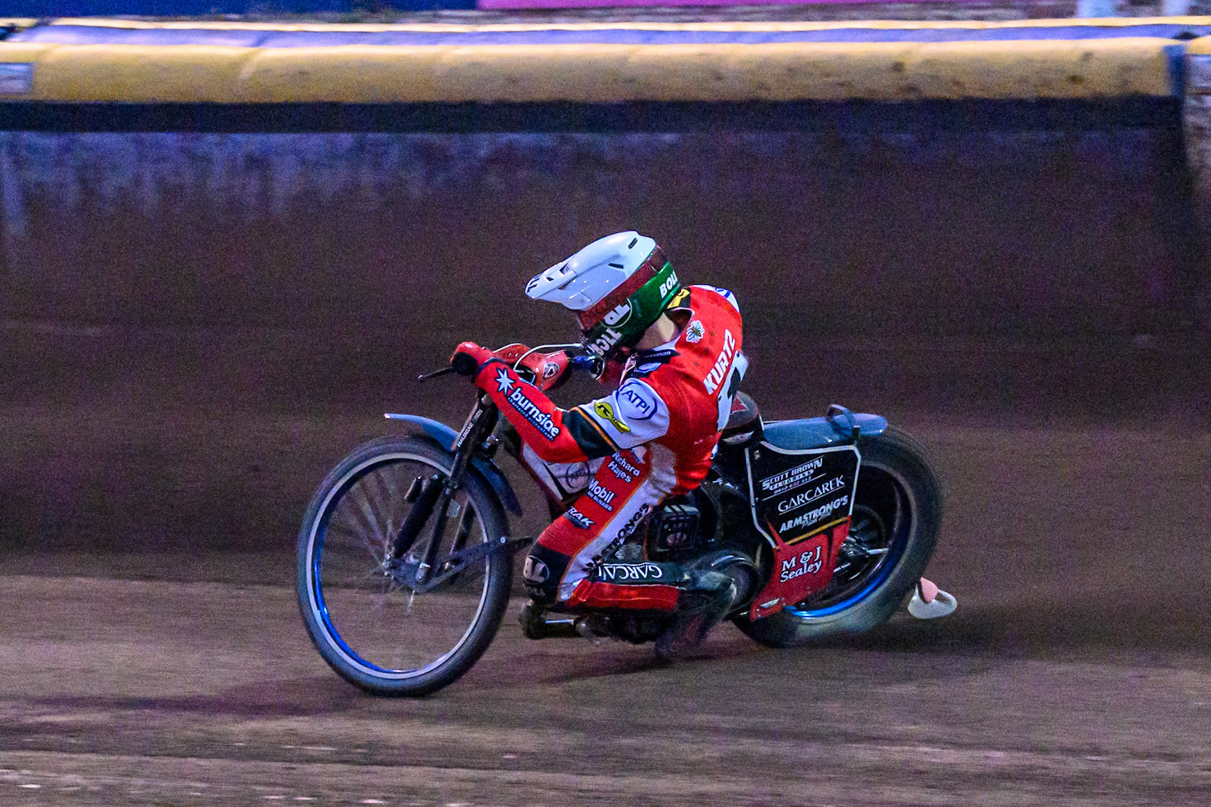 Brady Kurtz of Belle Vue Aces   in action during the Rowe Motor Oil Premiership match between Sheffield Tigers and Belle Vue Aces at Owlerton Stadium, Sheffield on Monday 11th August 2025. (Photo: Ian Charles | MI News)