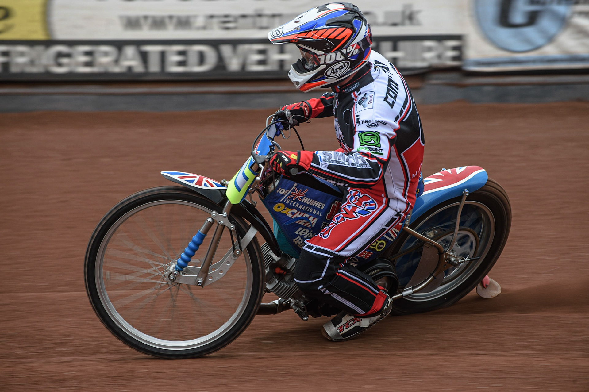 Photo: Ian CharlesBenji Compton in actionBelle Vue Press &amp; Practice Day, National Speedway Stadium, Manchester Thursday  13  May  2021
