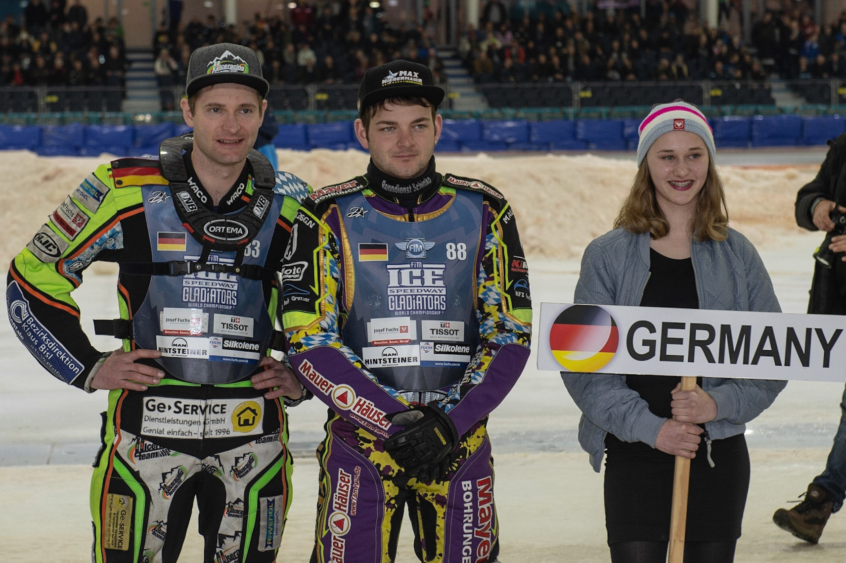 Photo: Ian Charles

Johann Weber (33) (left) and Max Niedermaier (88)

FIM Ice Speedway Gladiators World Championship, Event 5.1, Ice Rink Thialf, Heerenveen, Netherlands Saturday  30  March  2019