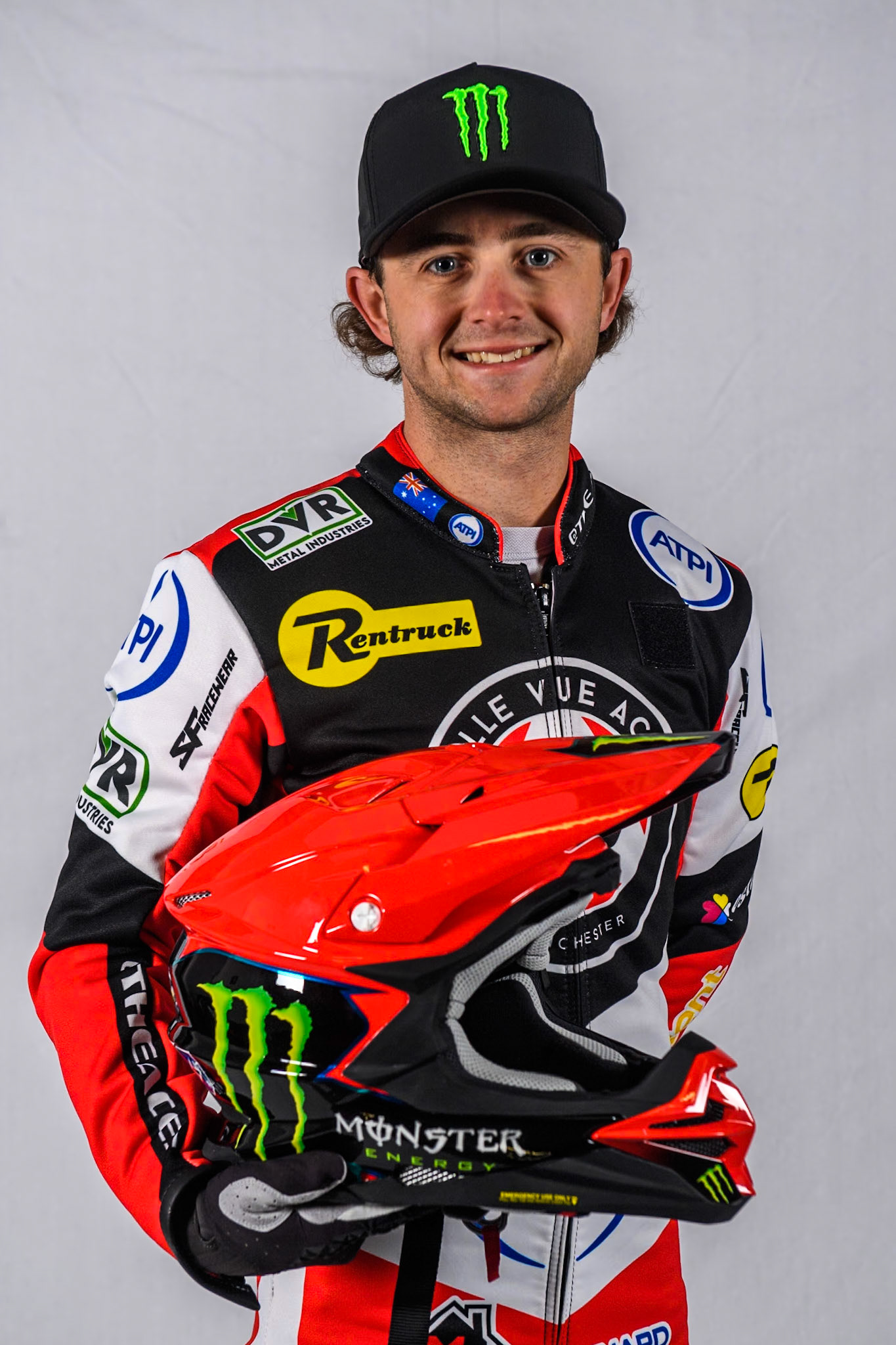 Belle Vue Aces' rider Jaimon Lidsey during the Belle Vue Aces Media Day at the National Speedway Stadium, Manchester on Monday 11th March 2024. (Photo: Ian Charles | MI News)
